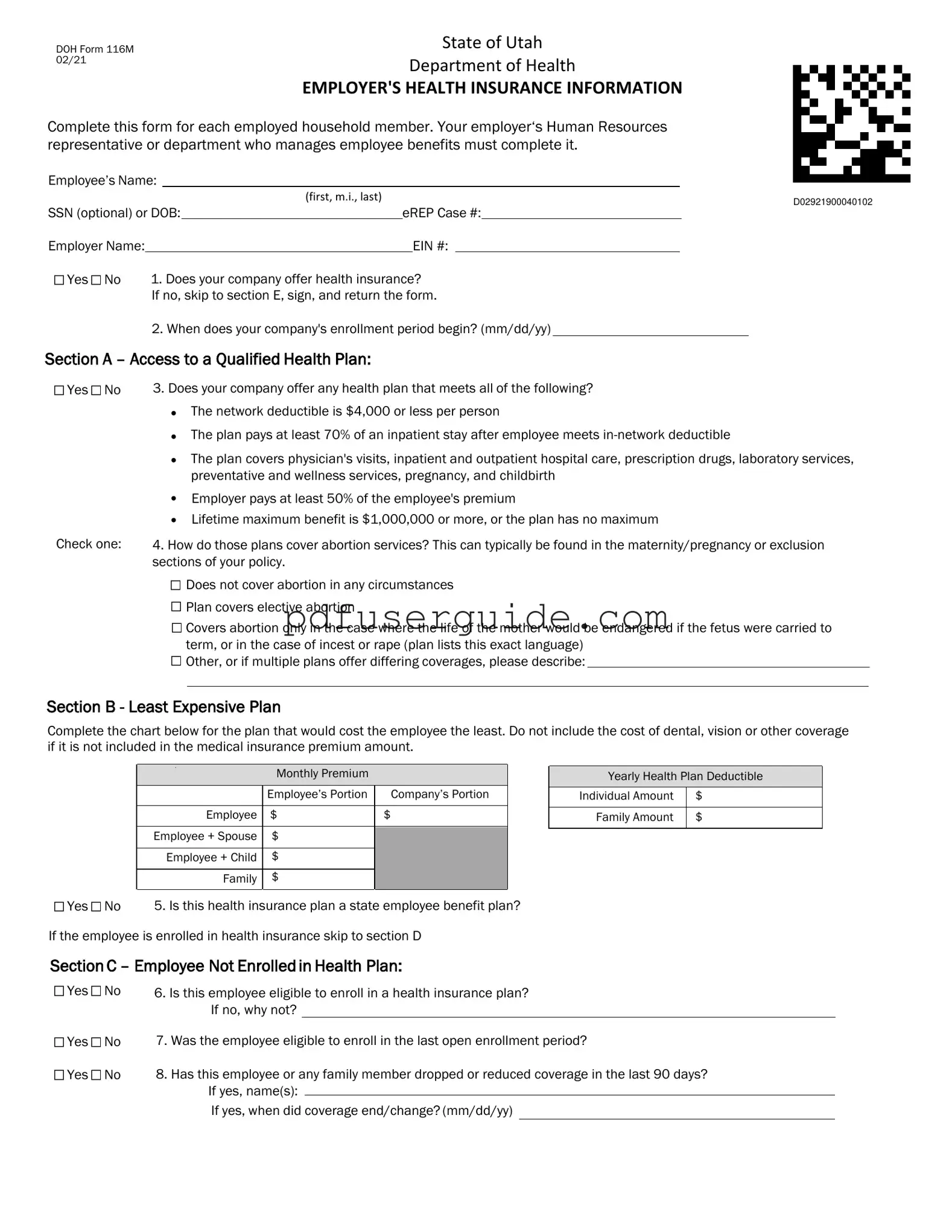 Free 116M Form in PDF