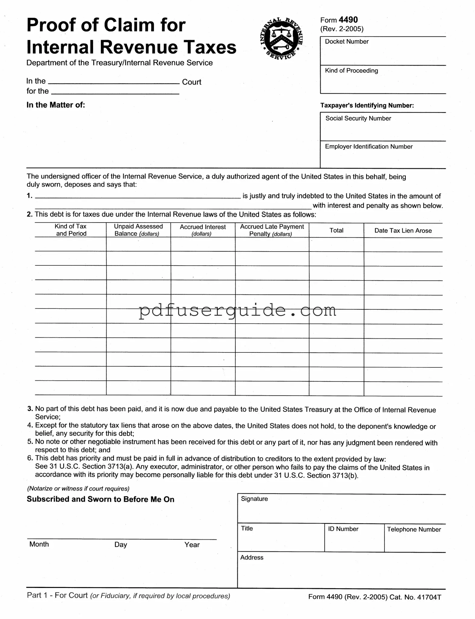 Free 4490 Form in PDF
