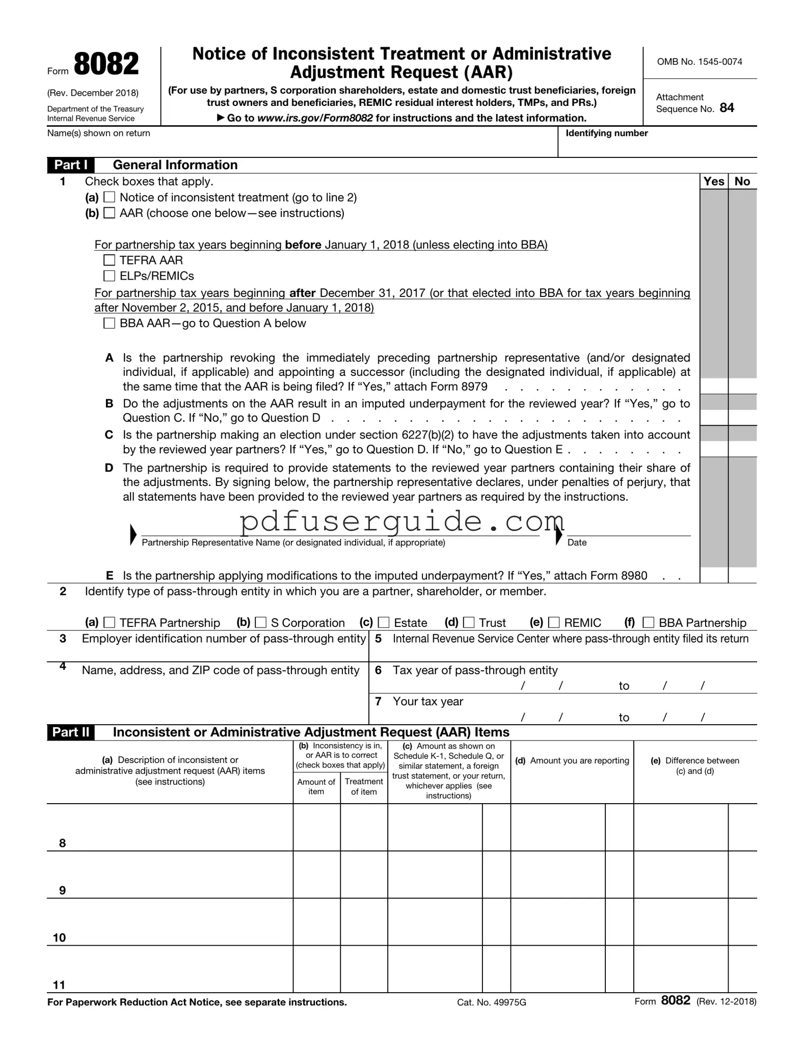 Free 8082 Form in PDF