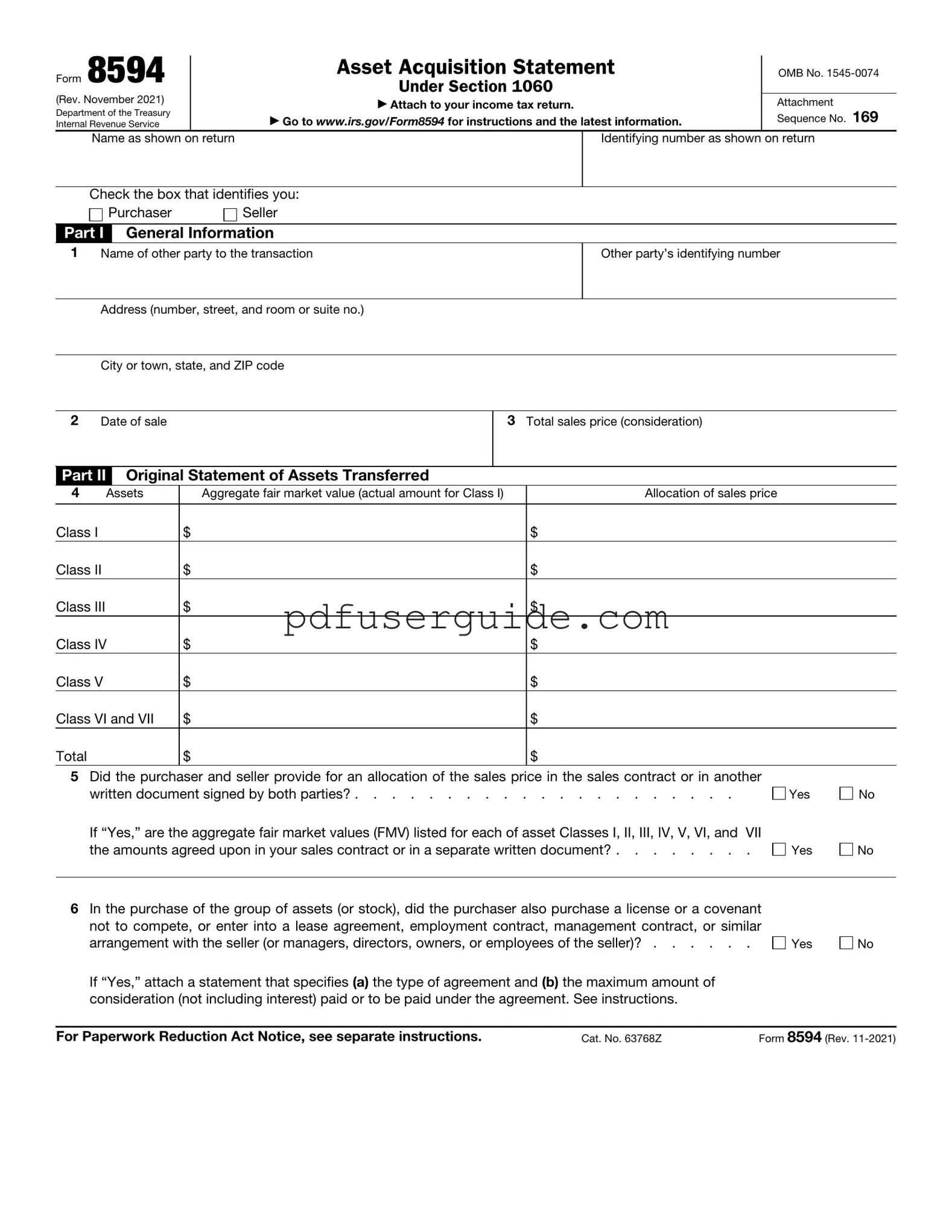 Free 8594 Form in PDF