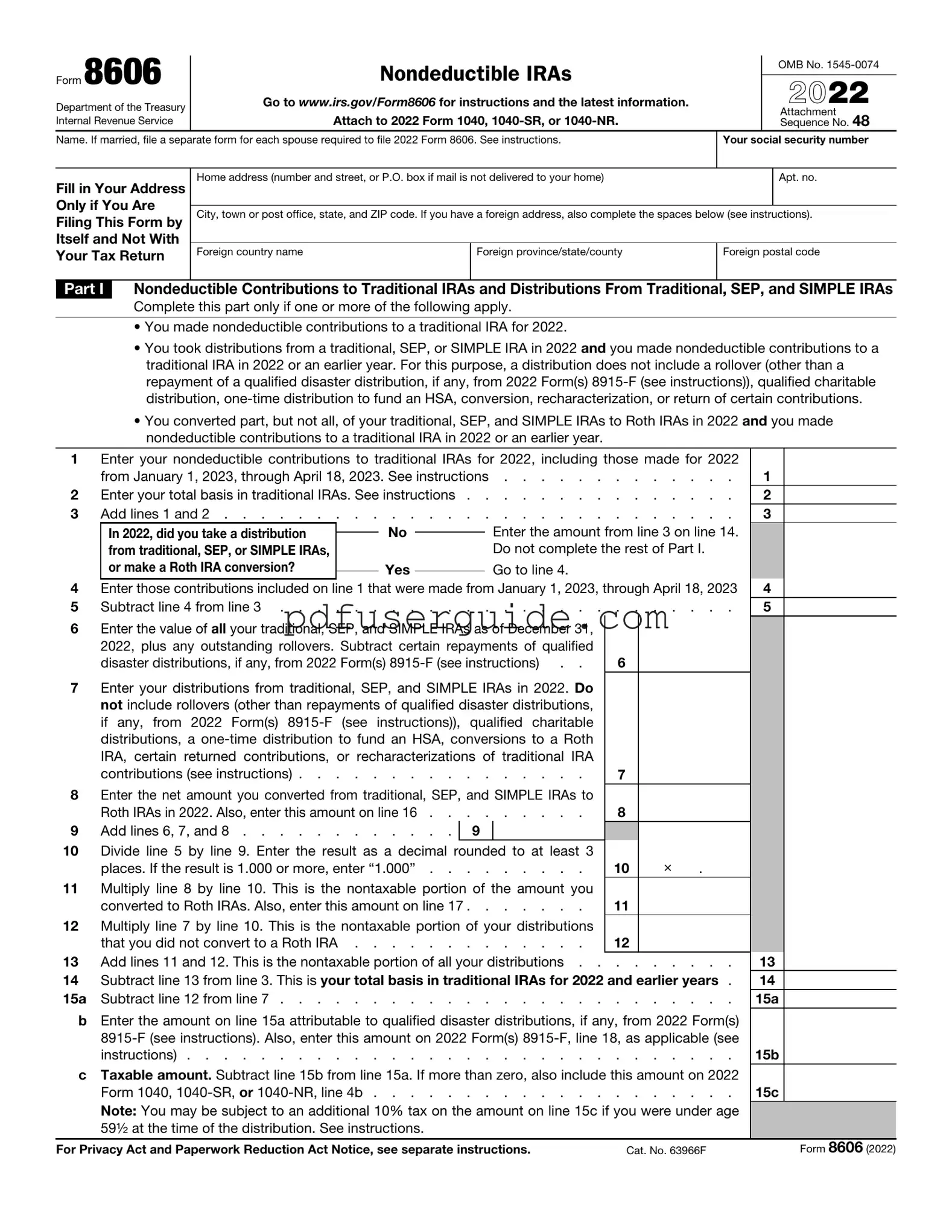 Free 8606 Form in PDF