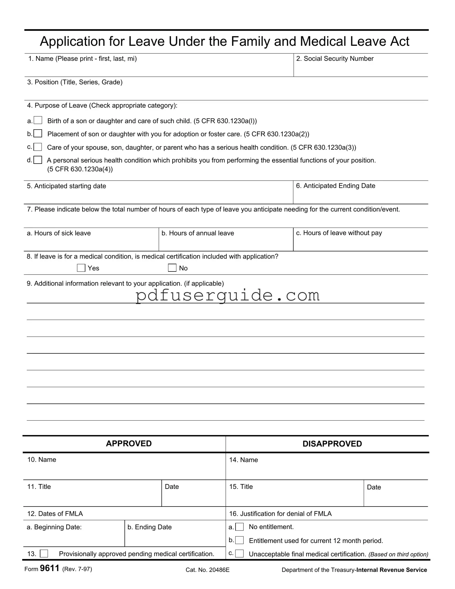 Free 9611 Form in PDF