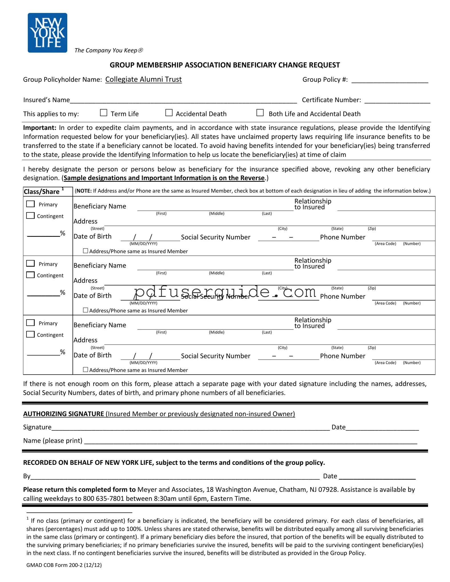 Free Aarp Life Insurance Form in PDF