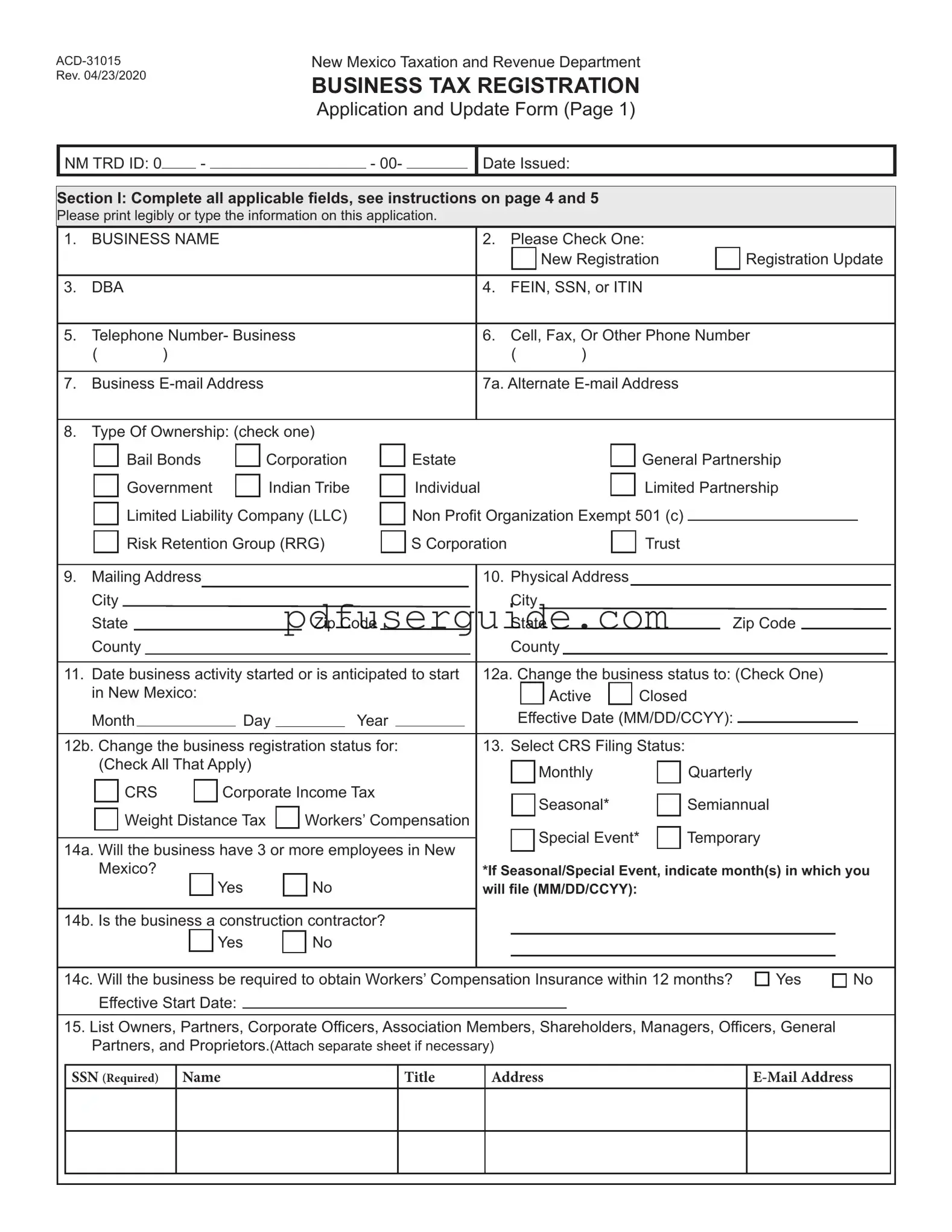 Free Acd 31015 Form in PDF