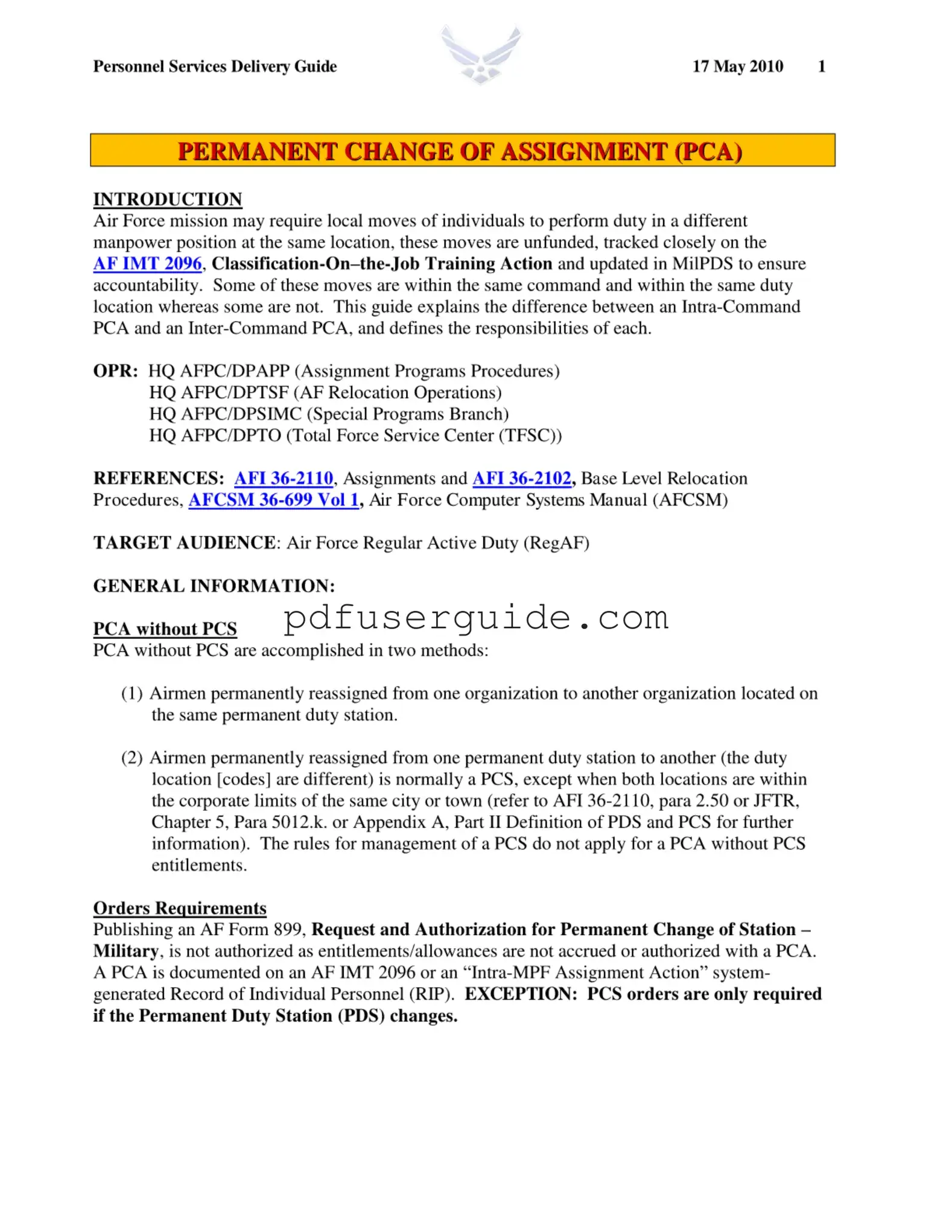 Free Af 899 Form in PDF