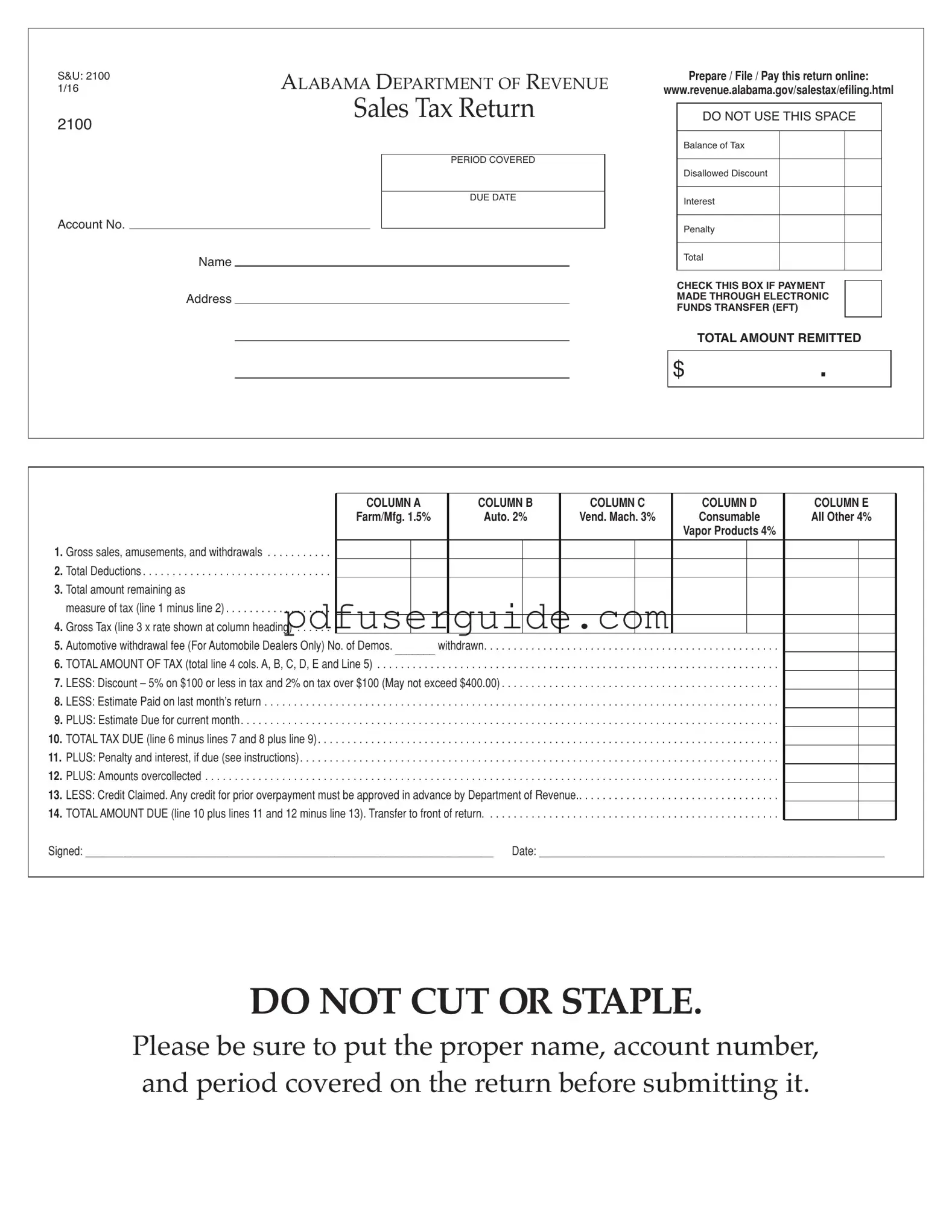 Free Alabama 2100 Form in PDF