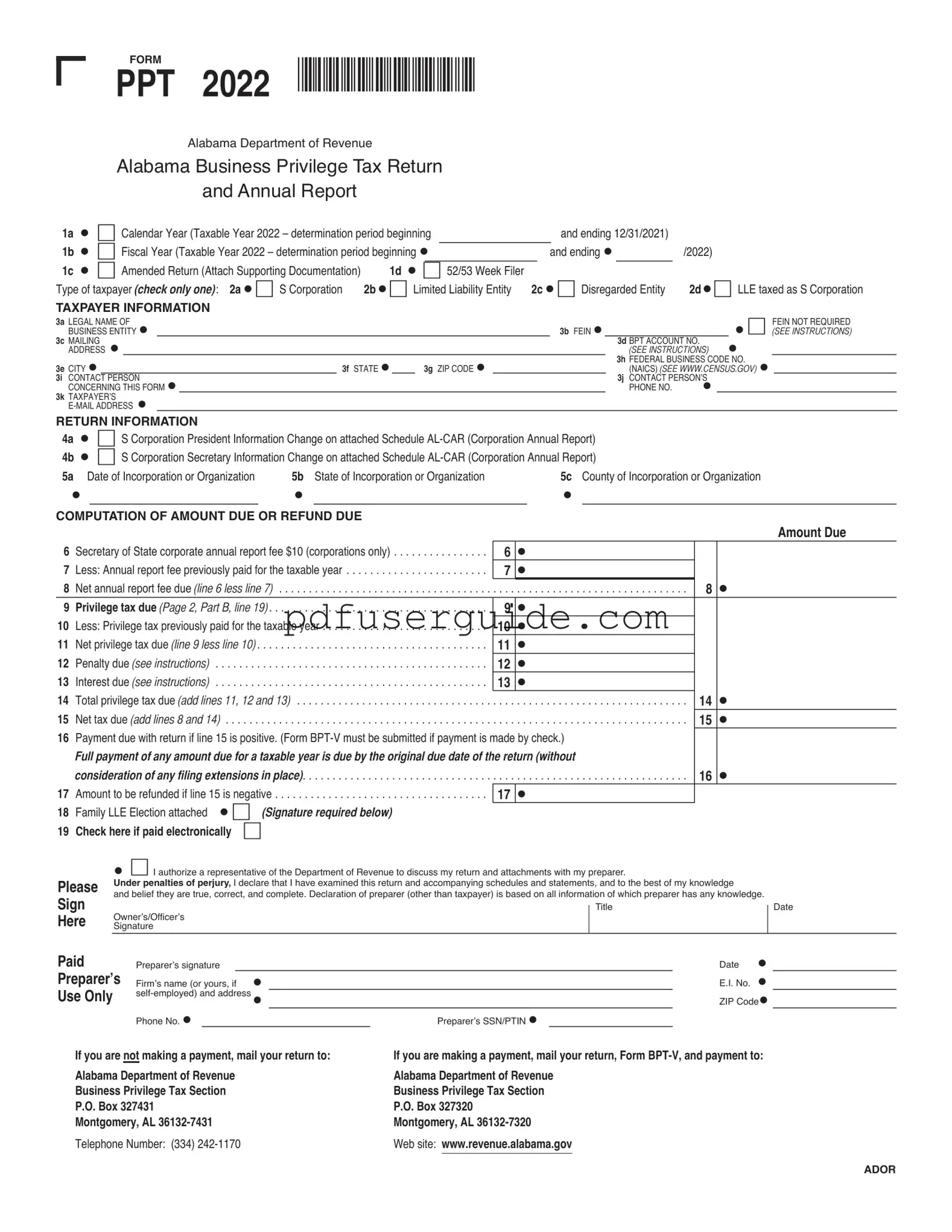 Free Alabama Ppt Form in PDF