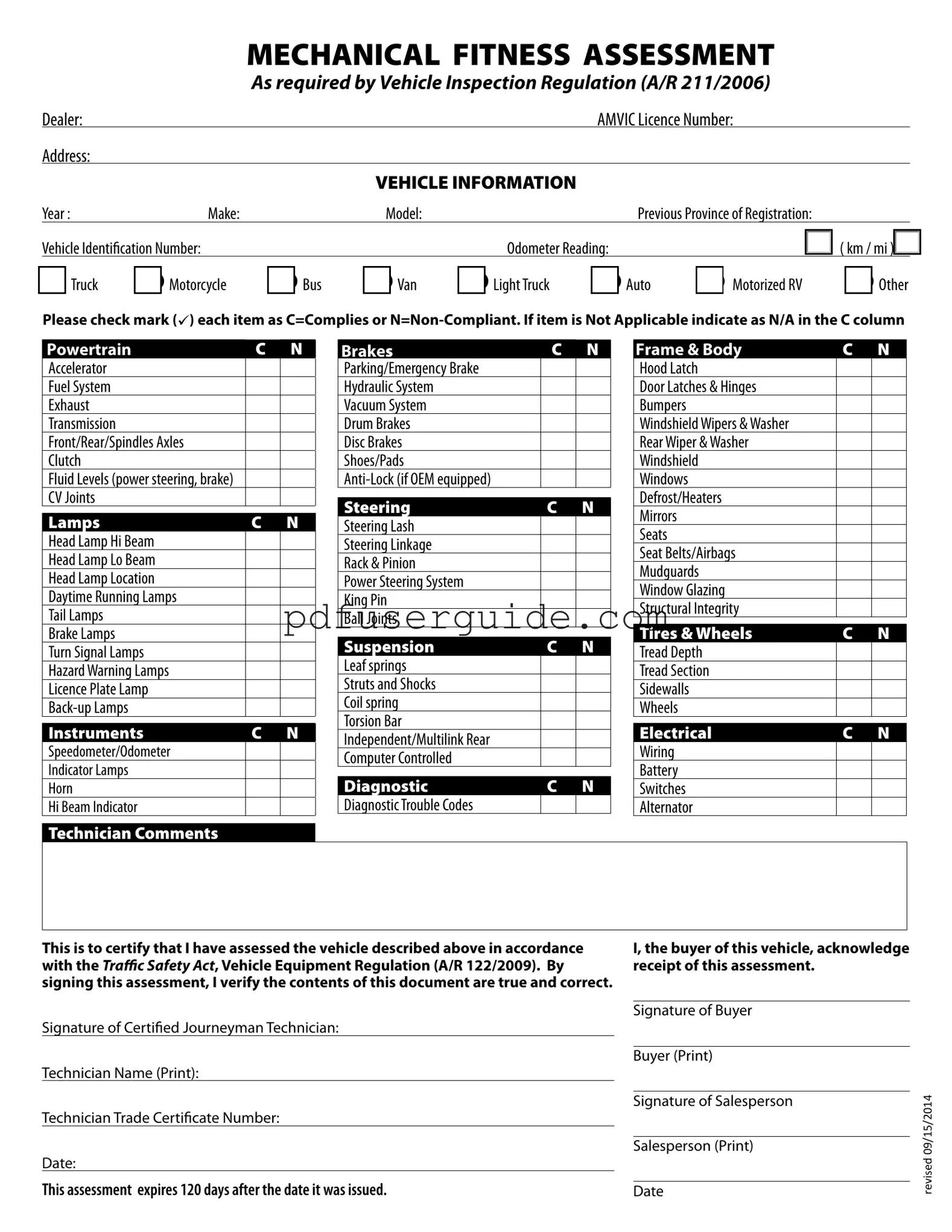Free Alberta Insurance Inspection Form in PDF