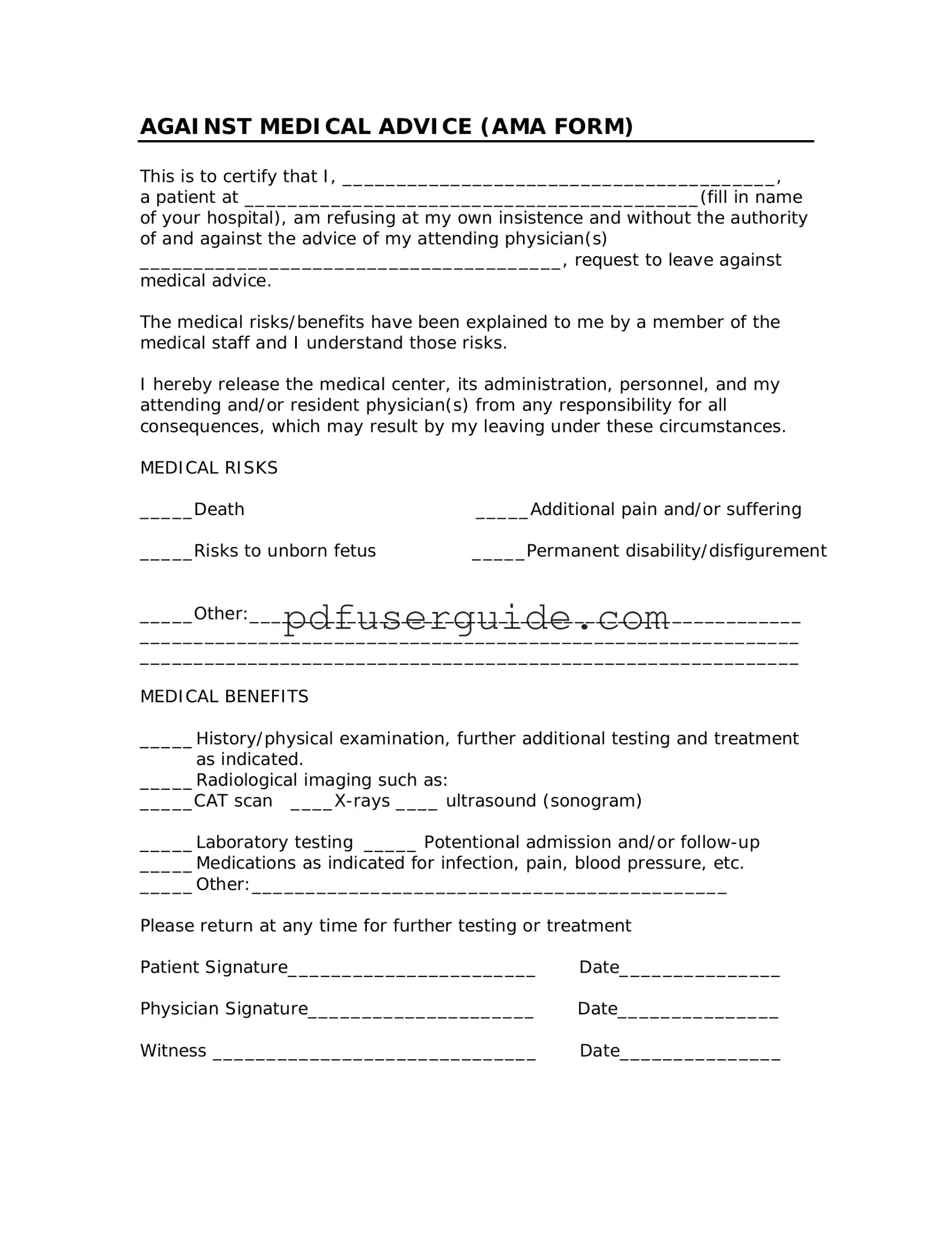 Free Ama Form in PDF