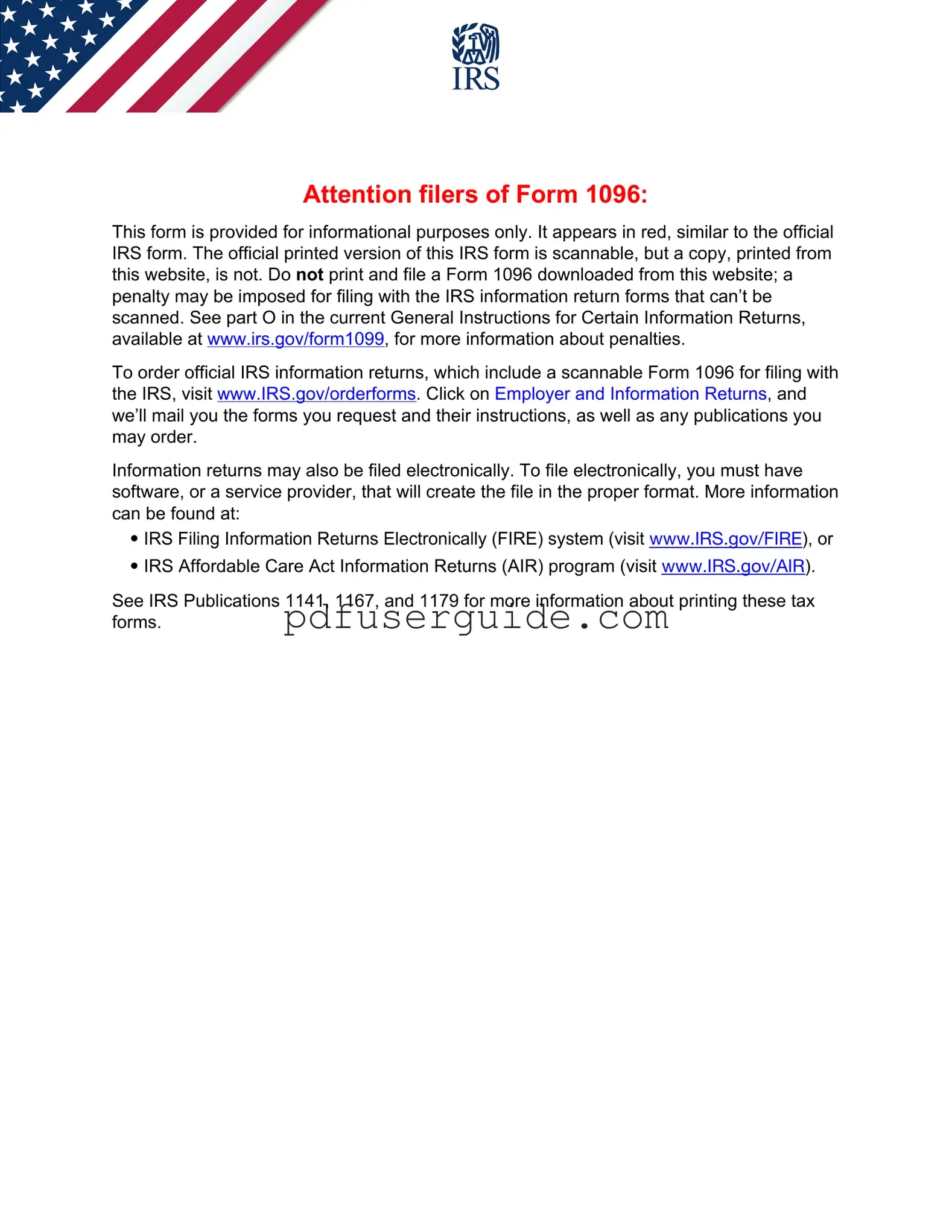 Free IRS 1096 Form in PDF