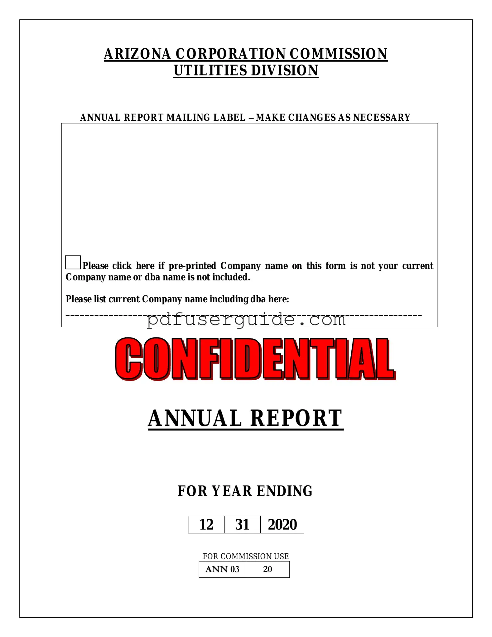 Free Arizona Annual Report Form in PDF