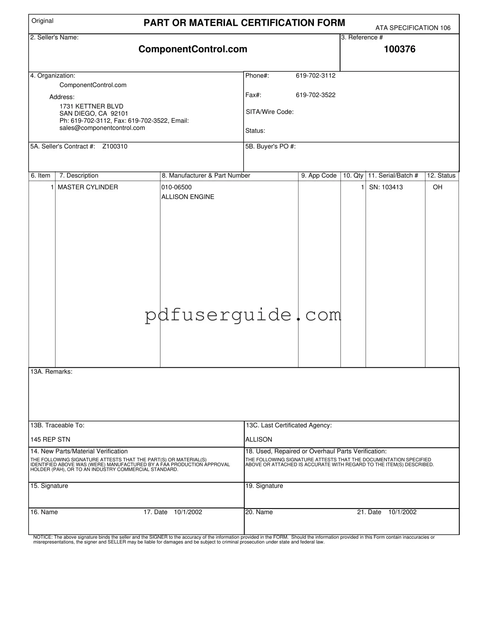 Free Ata 106 Form in PDF