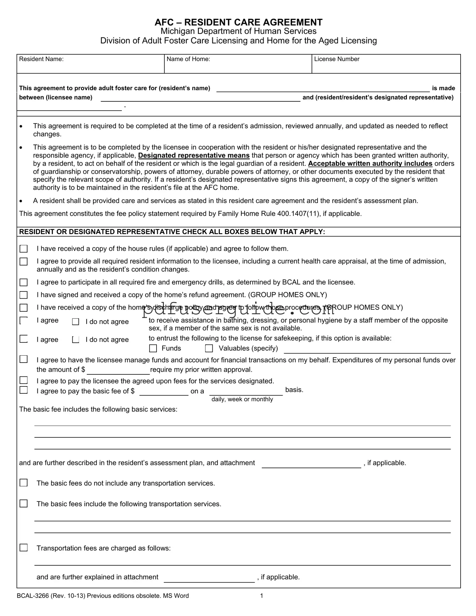 Free Bcal 3266 Form in PDF