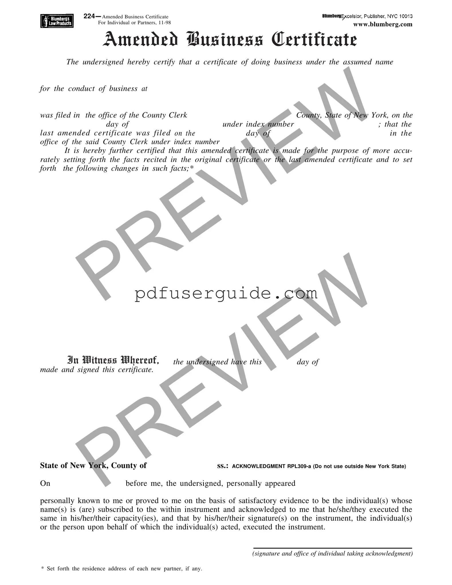 Free Blumberg T 224 Form in PDF