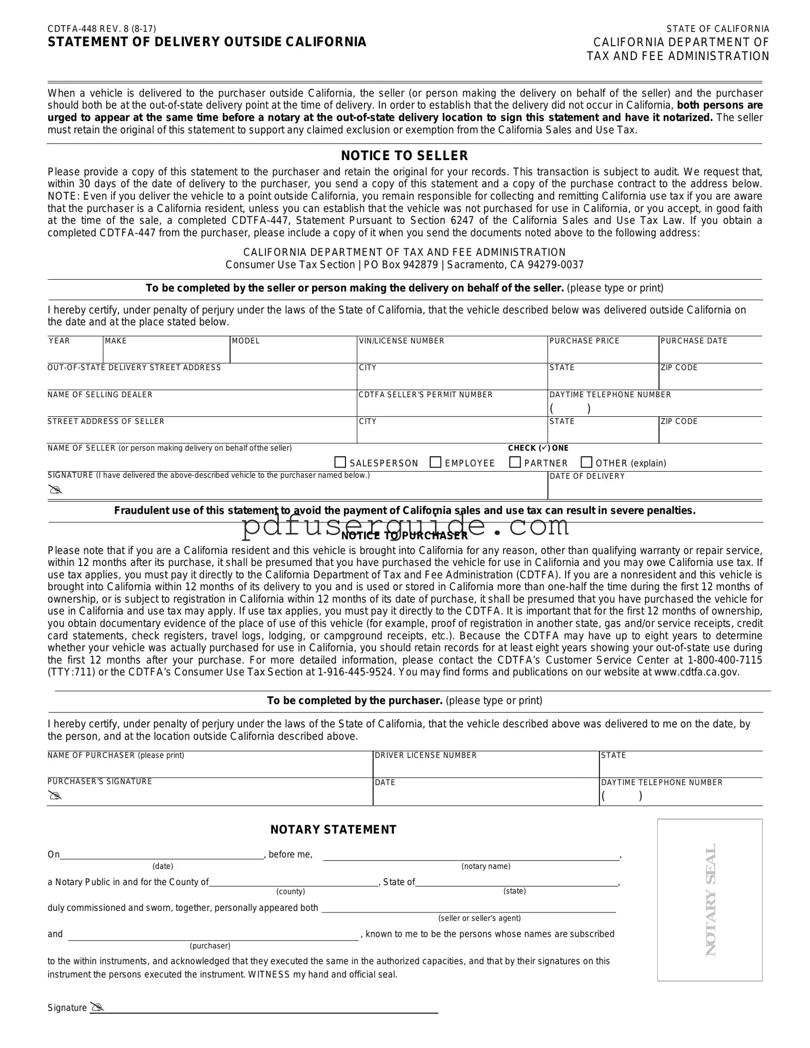 Free Boe 448 Form in PDF