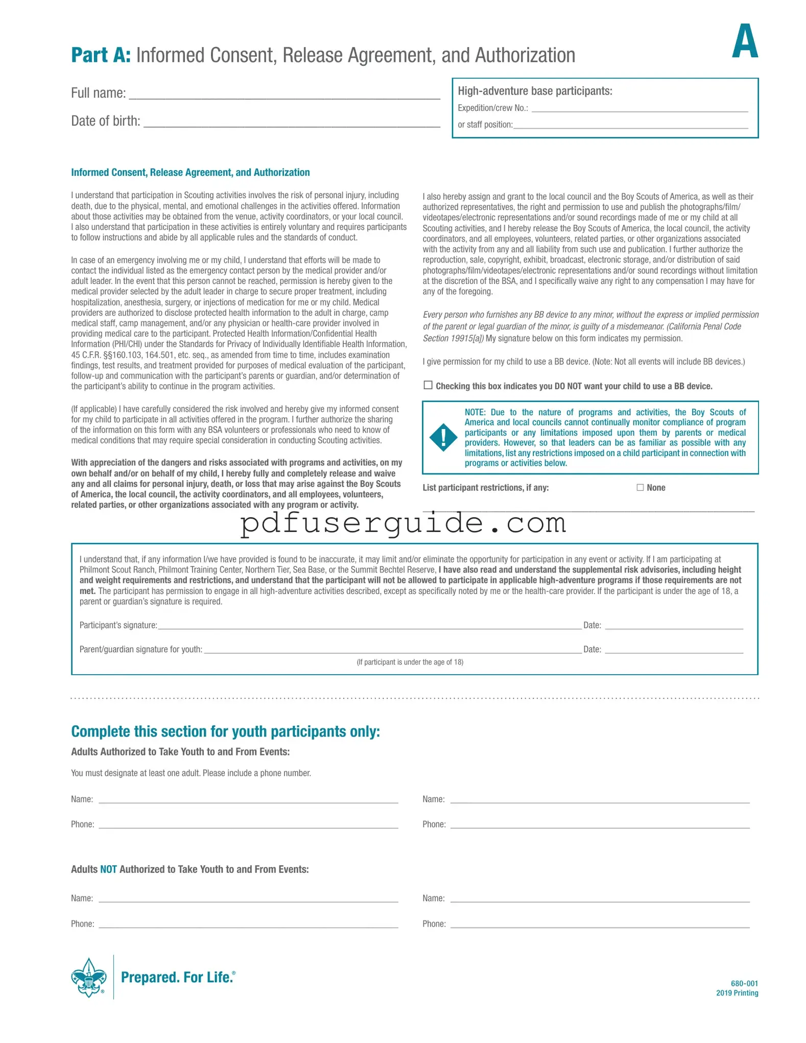Free Bsa 680 001 Form in PDF