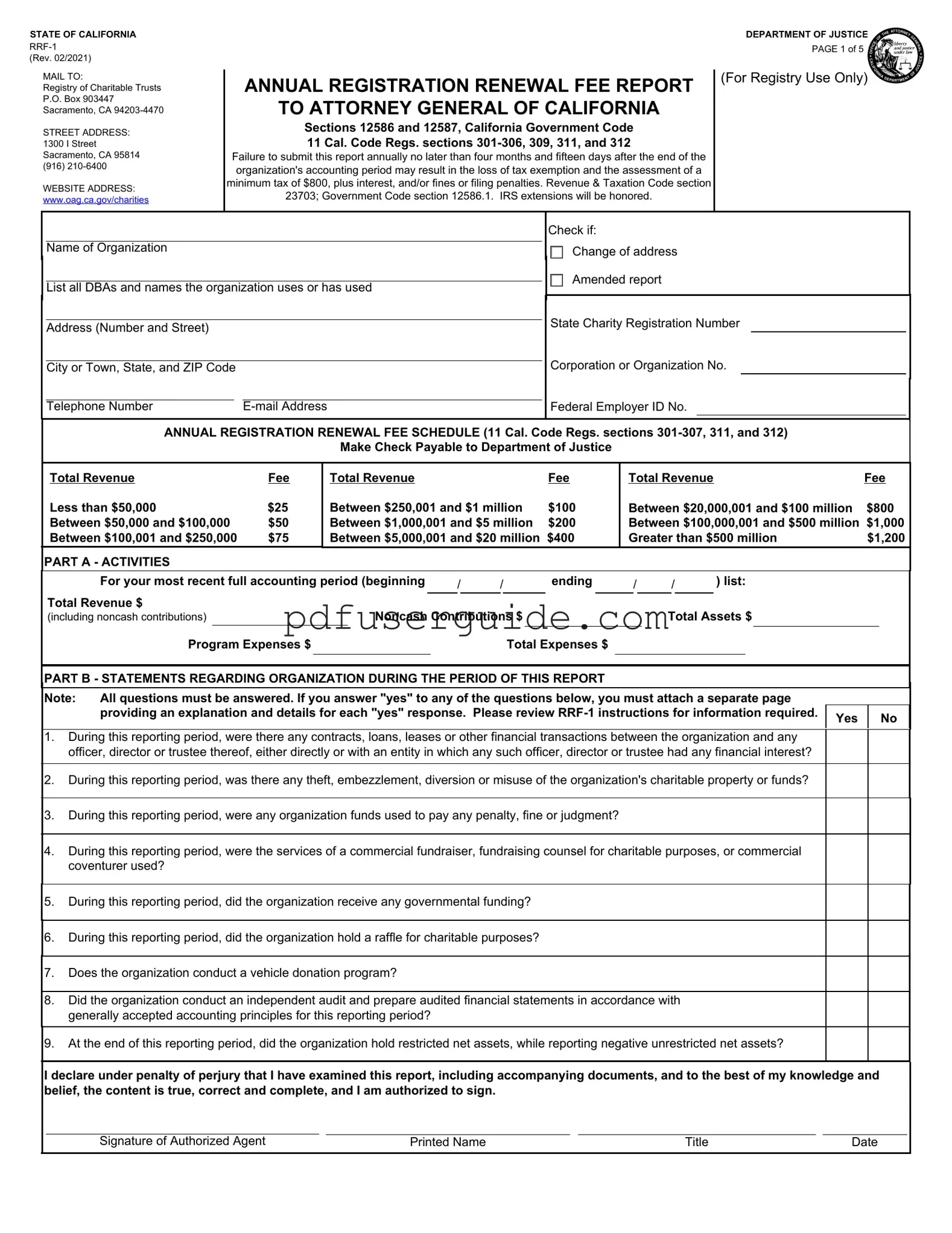 Free Ca Rrf 1 Form in PDF