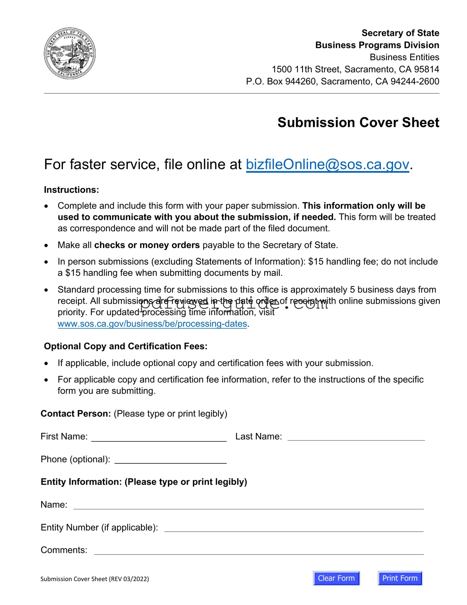 Free California Llc 1 Form in PDF