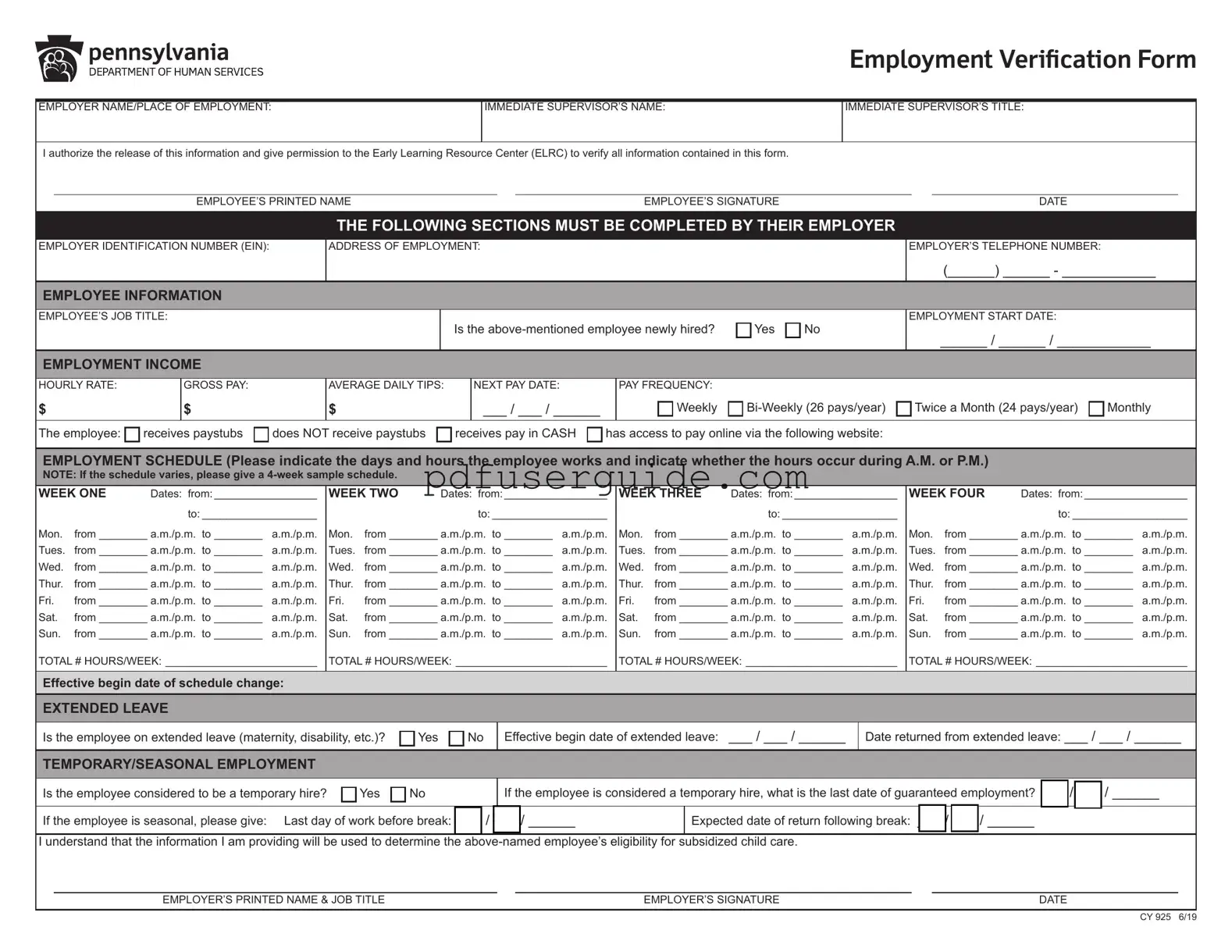 Free Ccis Employment Verification Form in PDF