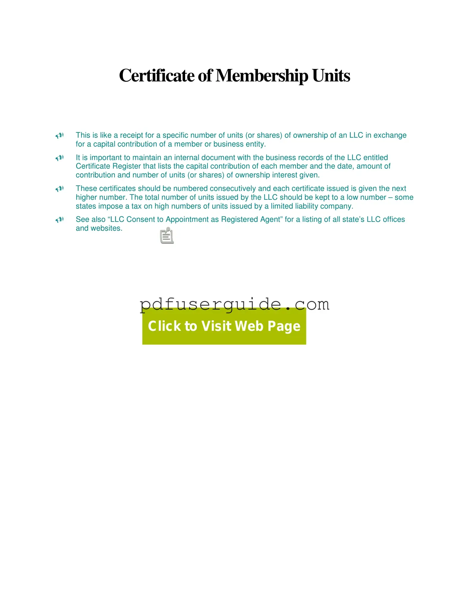 Free Certificate Membership Units Form in PDF