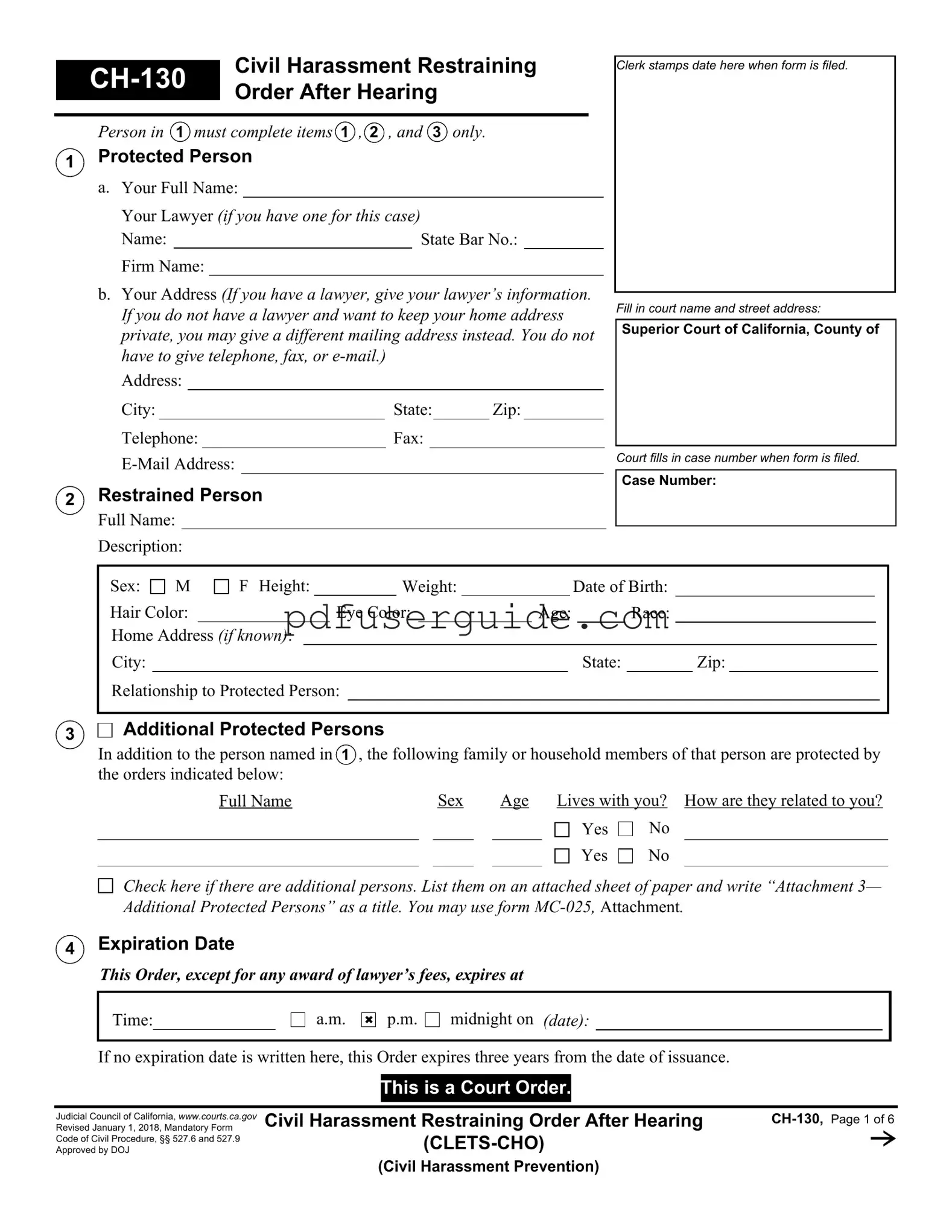 Free Ch 130 Form in PDF