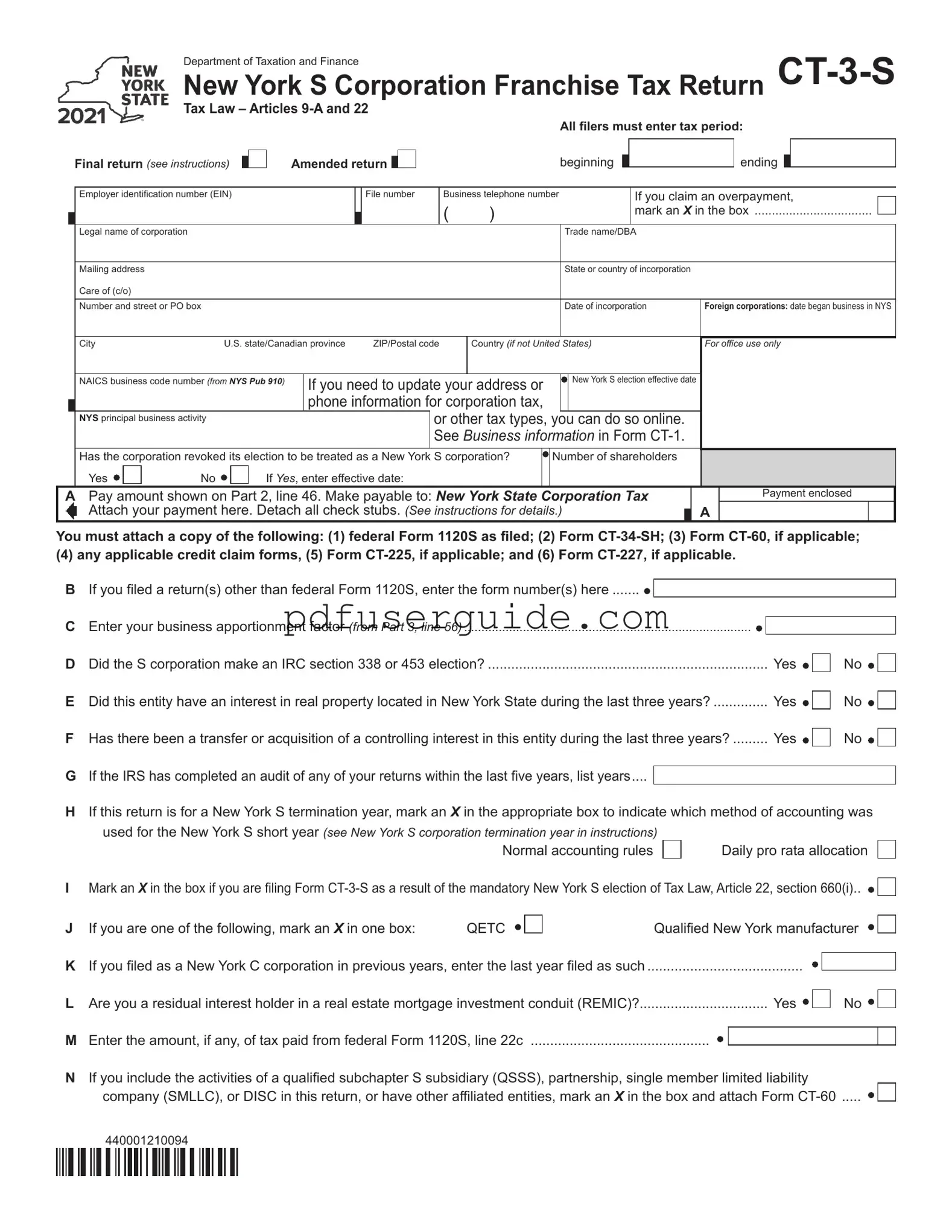 Free Ct 3 S Form in PDF