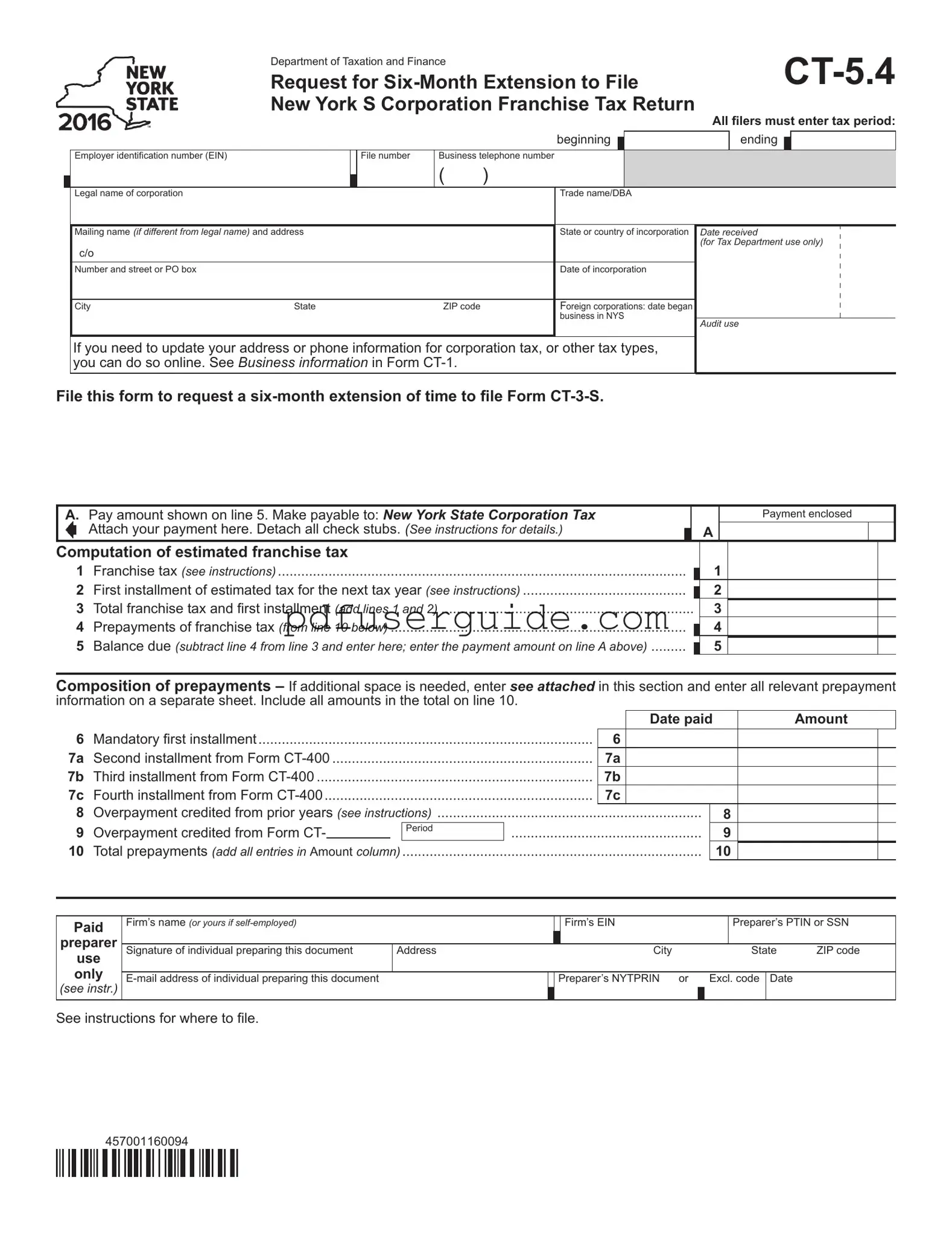 Free Ct 5 4 Form in PDF