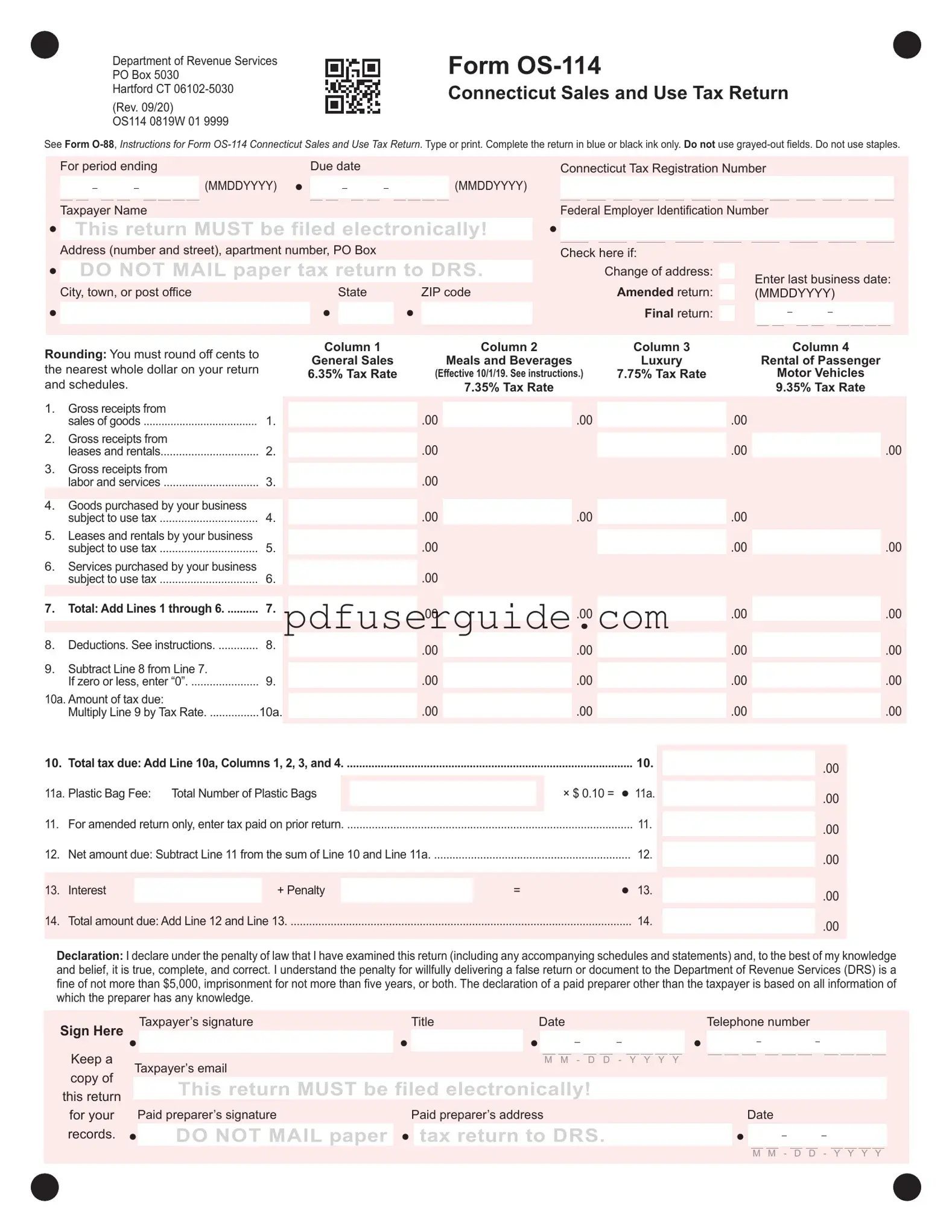 Free Ct Os 114 Form in PDF