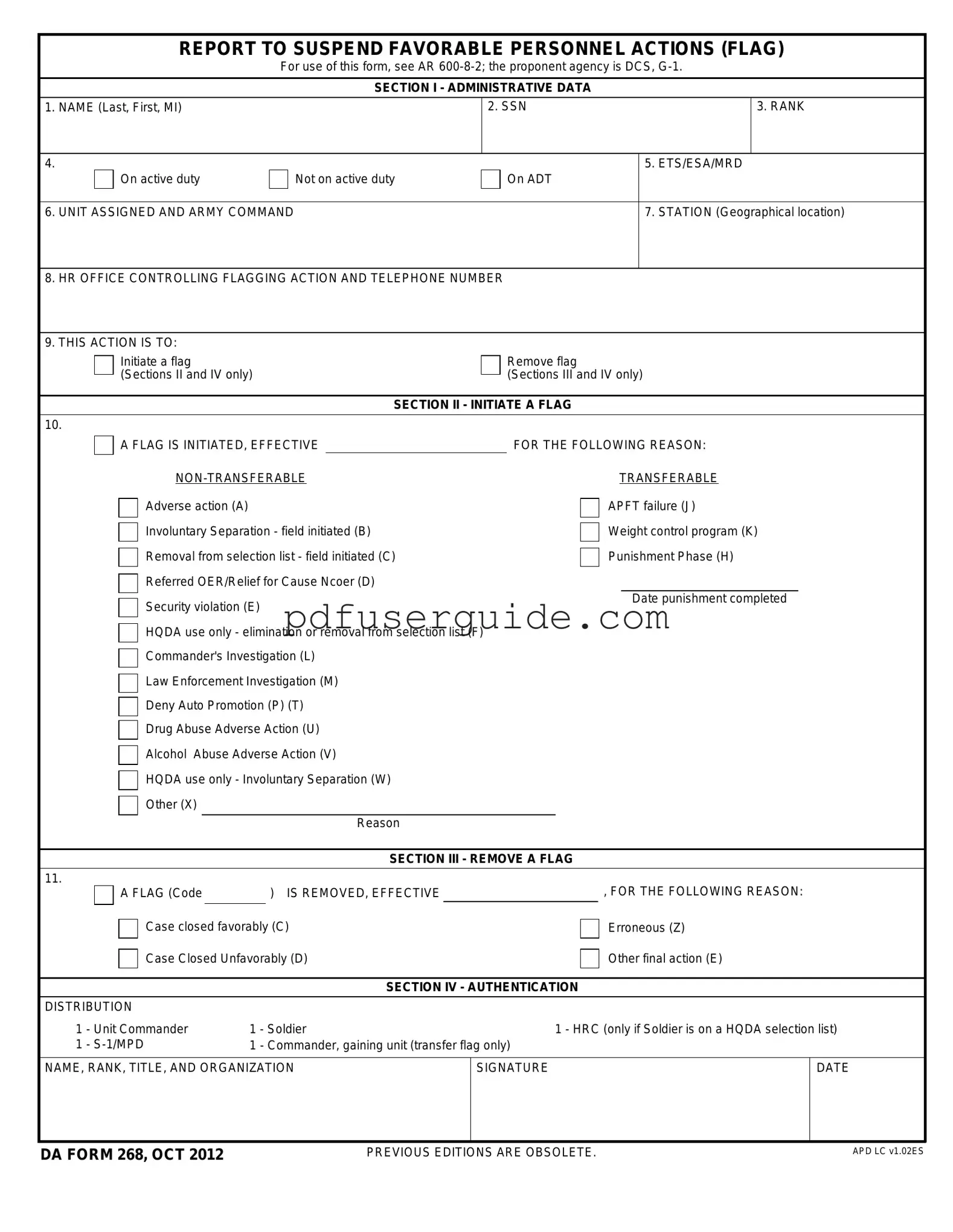 Free Da 268 Form in PDF