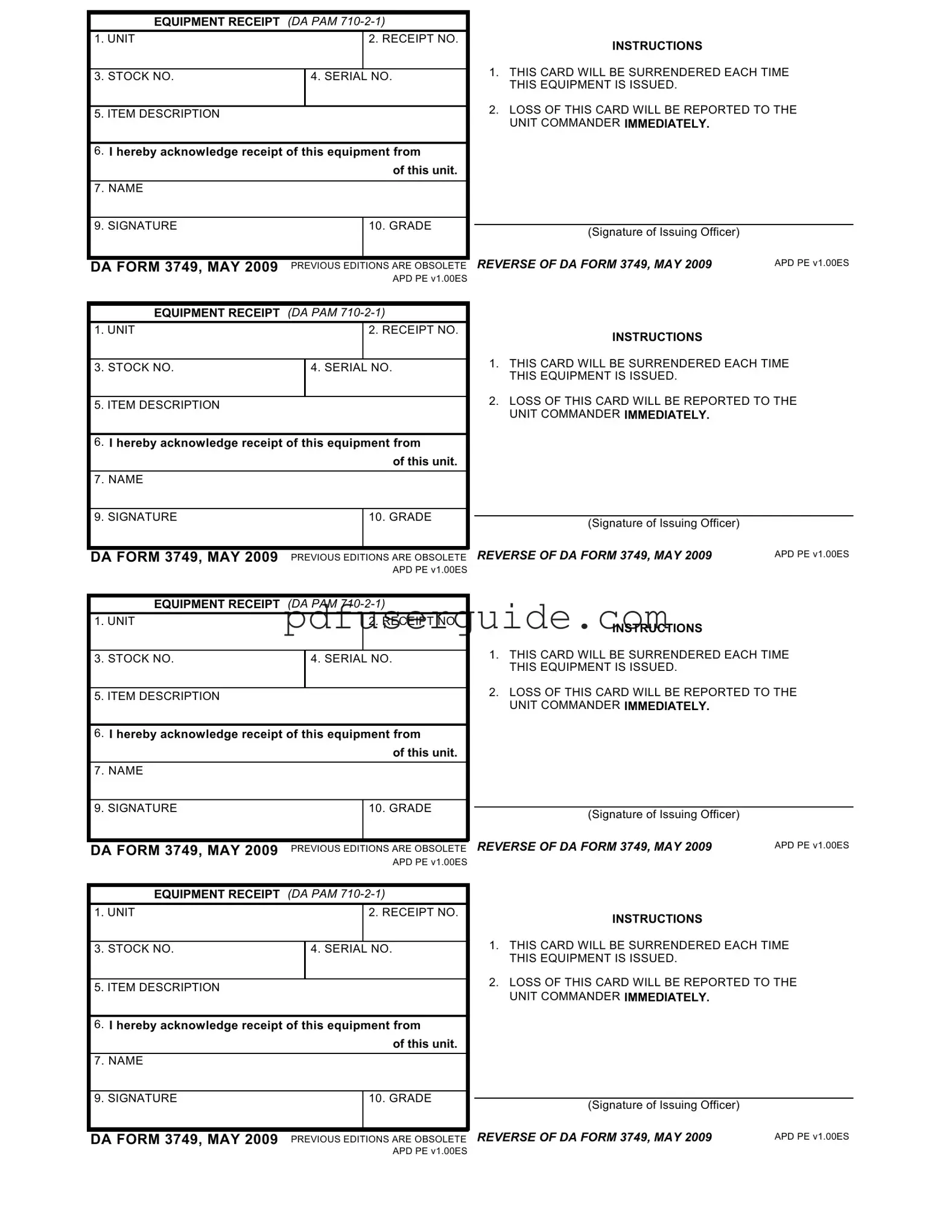 Free Da 3749 Form in PDF