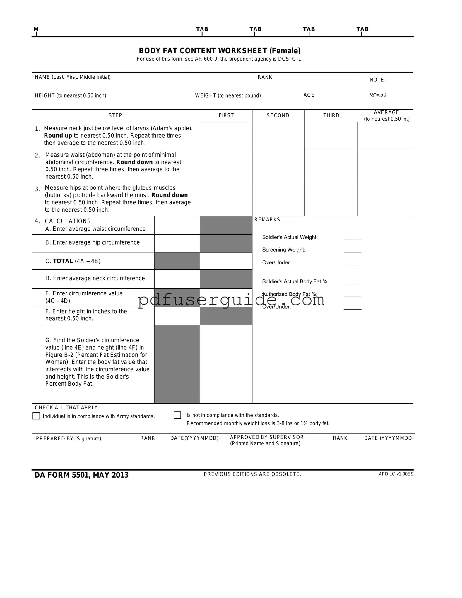 Free Da 5501 Form in PDF