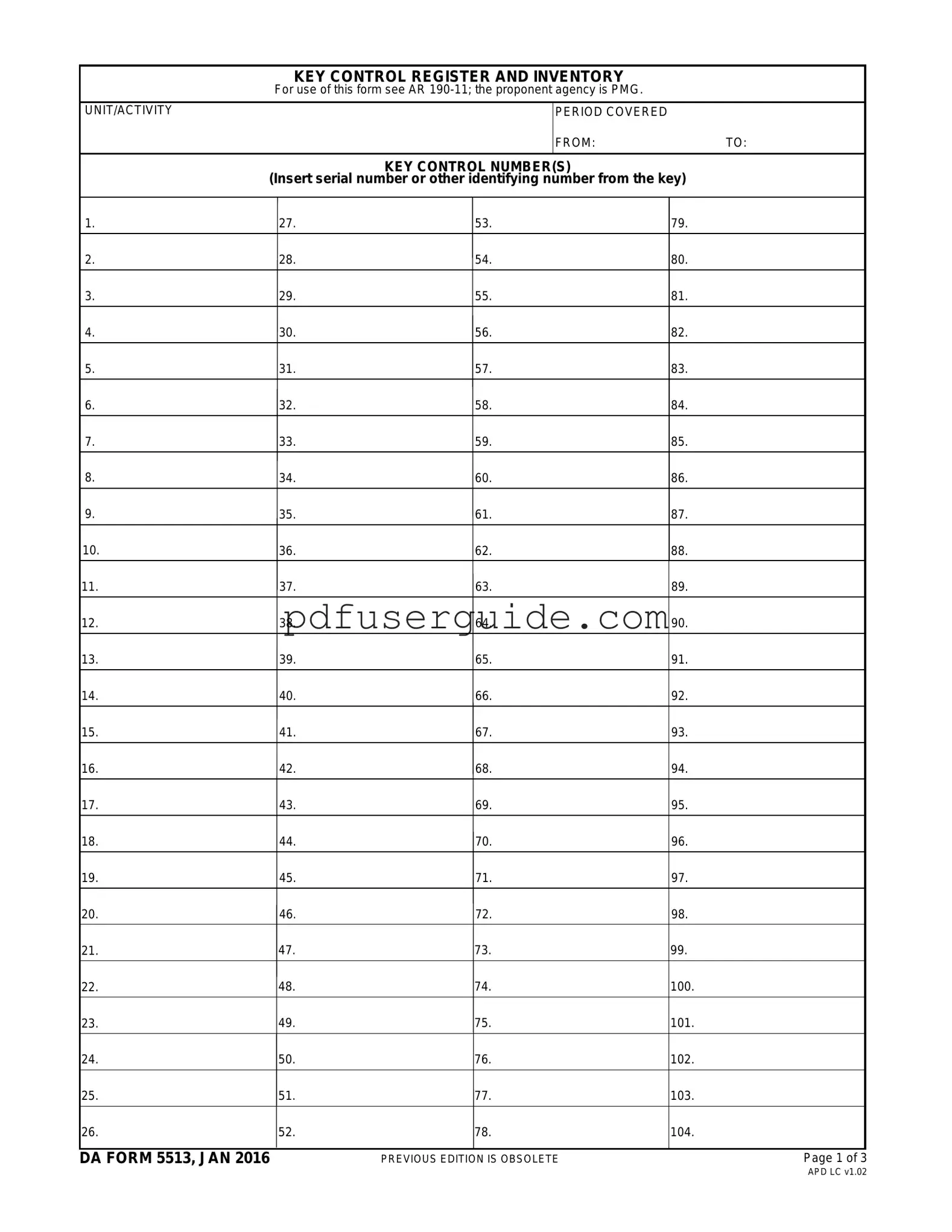 Free Da 5513 Form in PDF