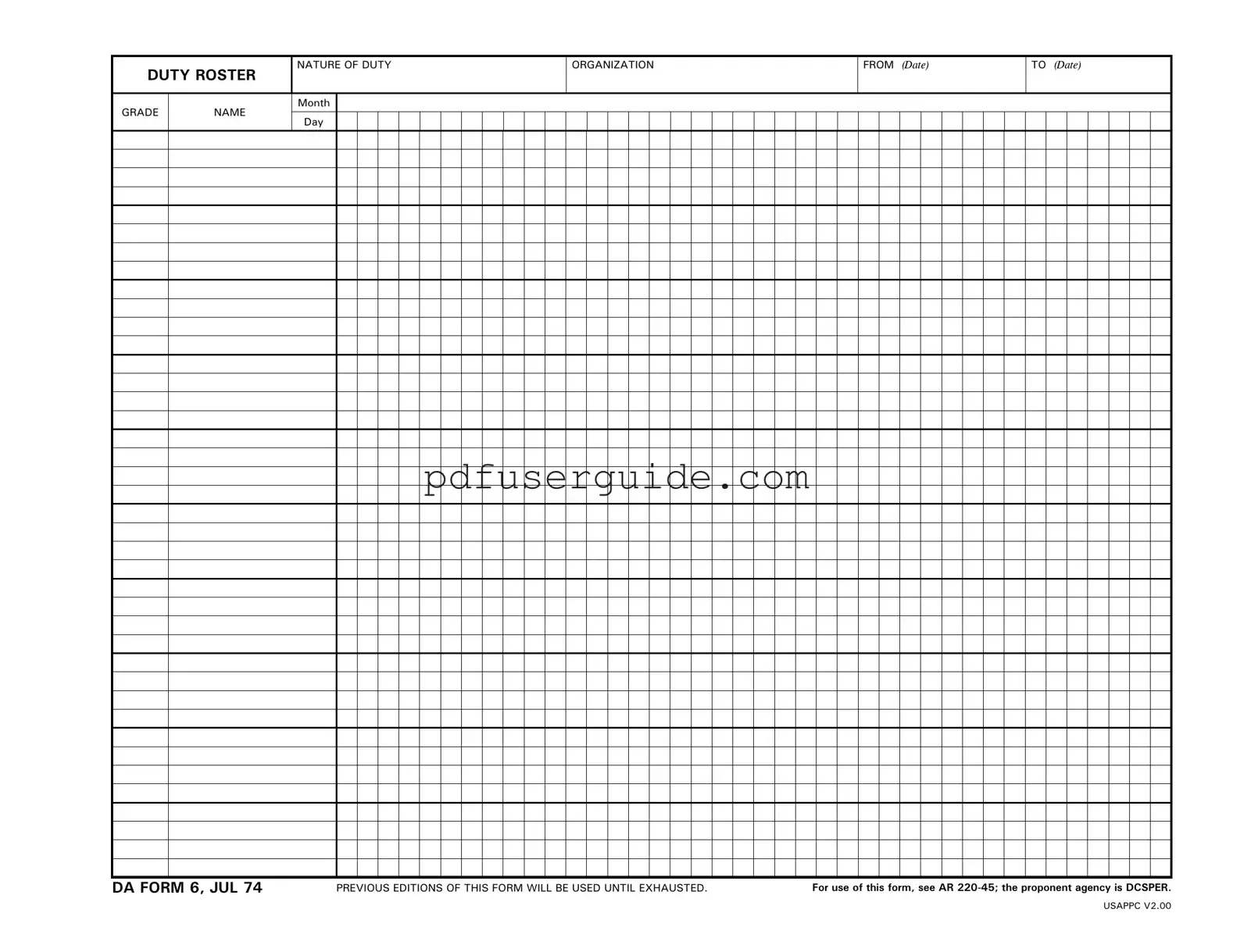 Free Da 6 Form in PDF