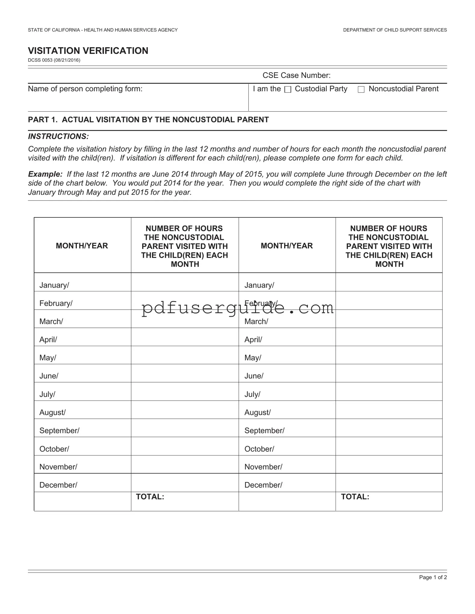 Free Dcss 0053 Form in PDF
