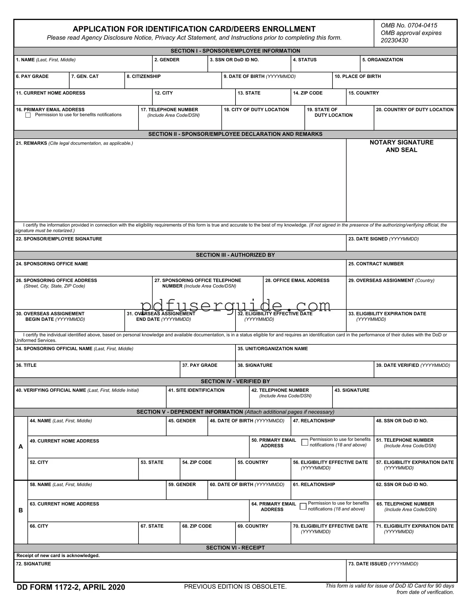Free Dd 1172 2 Form in PDF