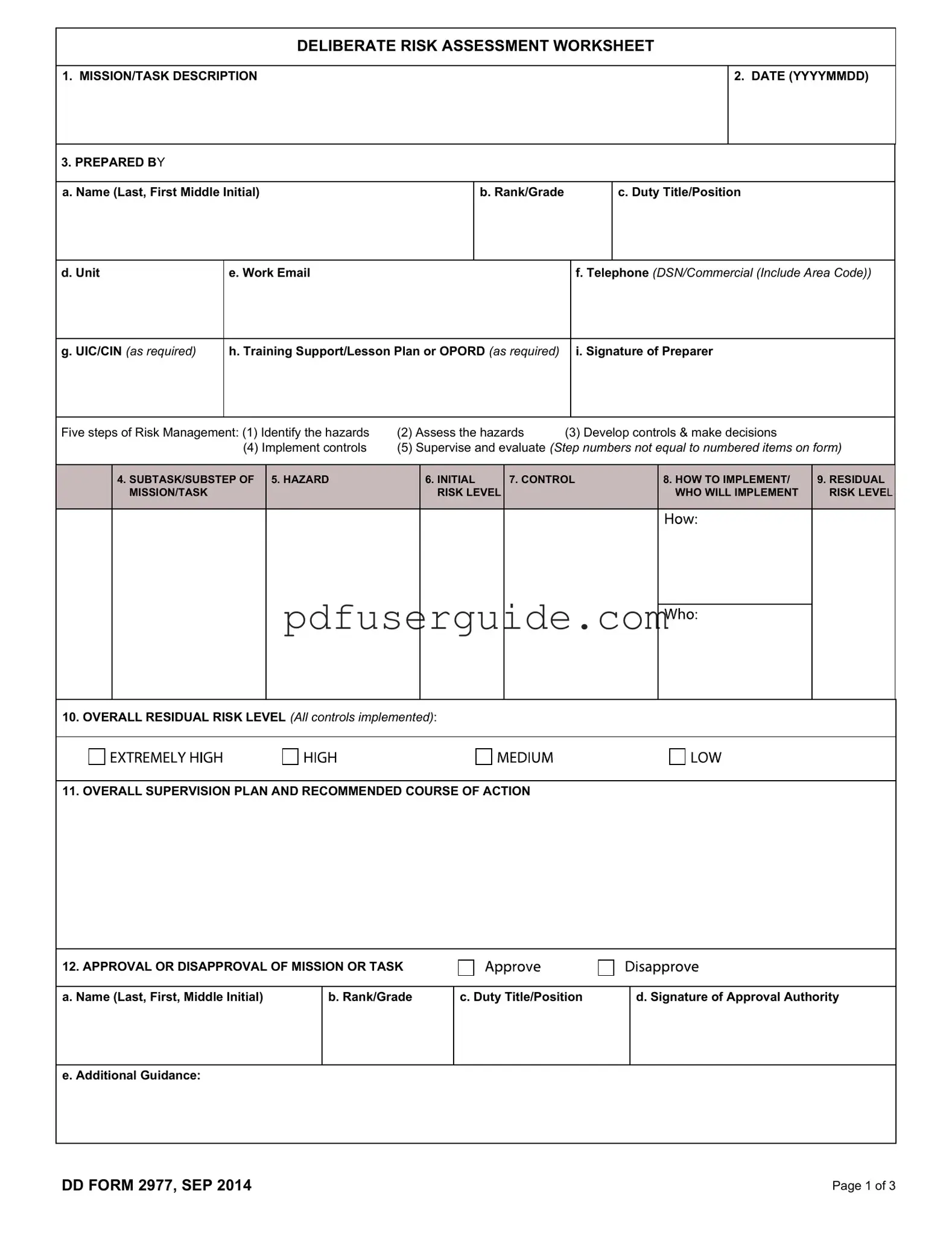 Free Dd 2977 Form in PDF
