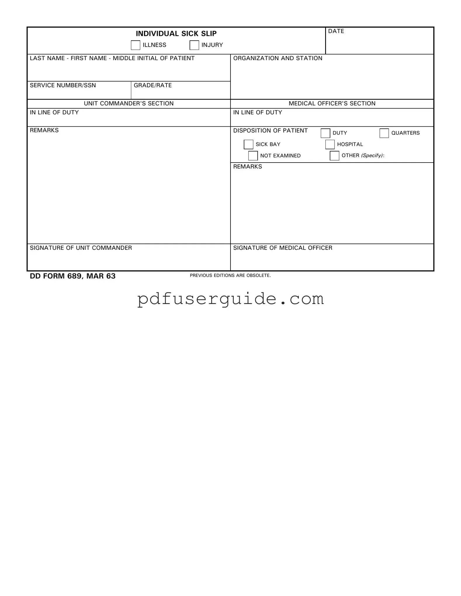 Free Dd 689 Form in PDF