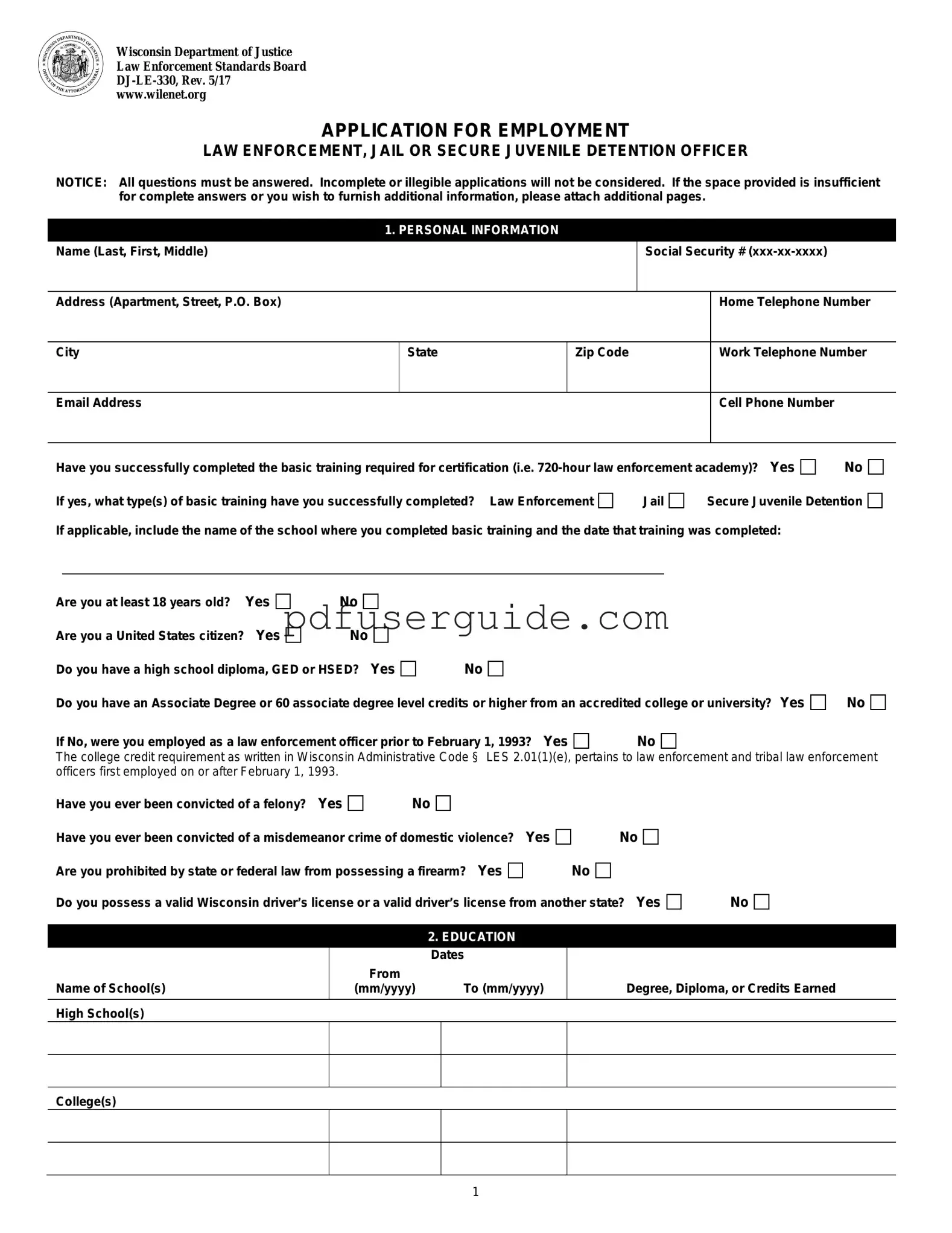Free Dj Le 330 Form in PDF