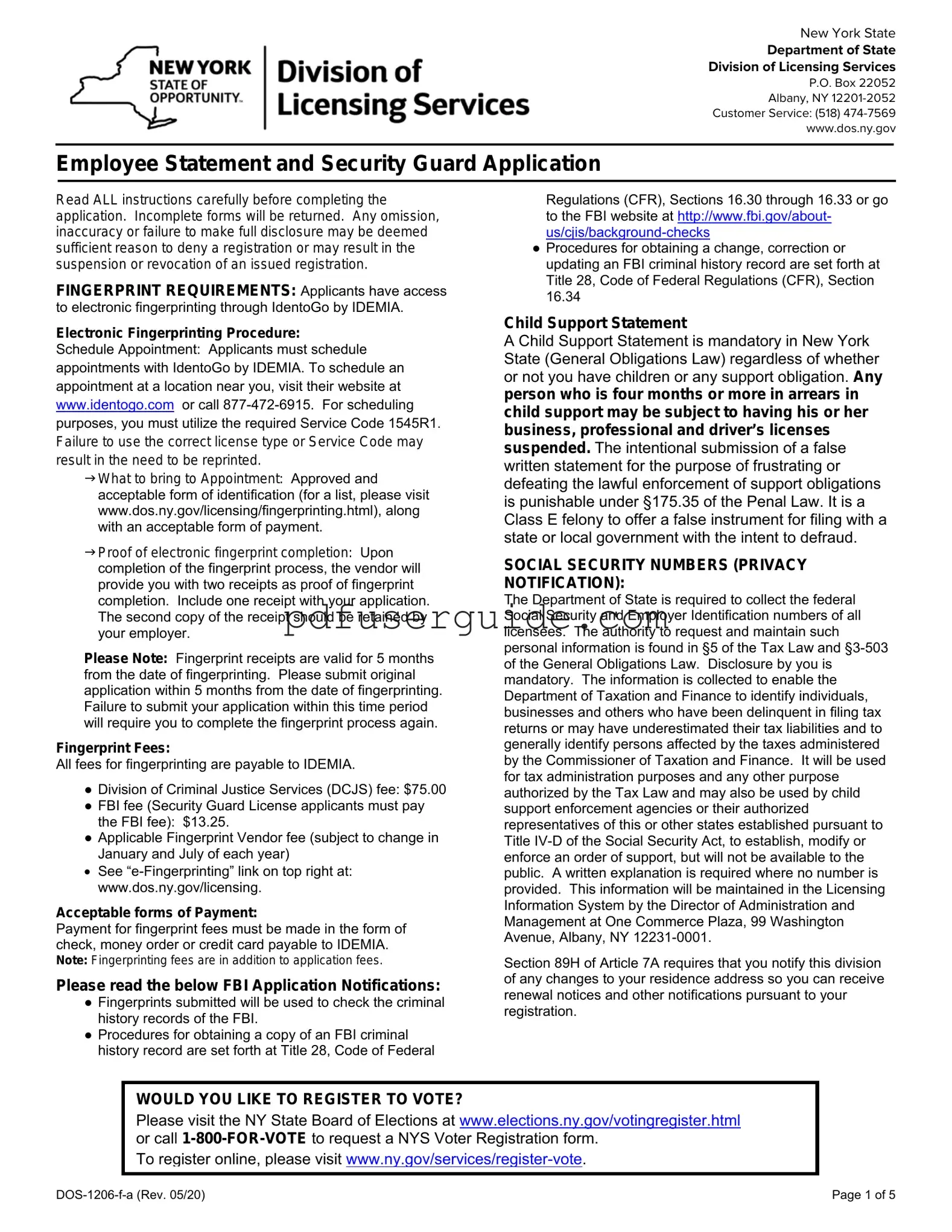 Free Dos 1206 F A Form in PDF