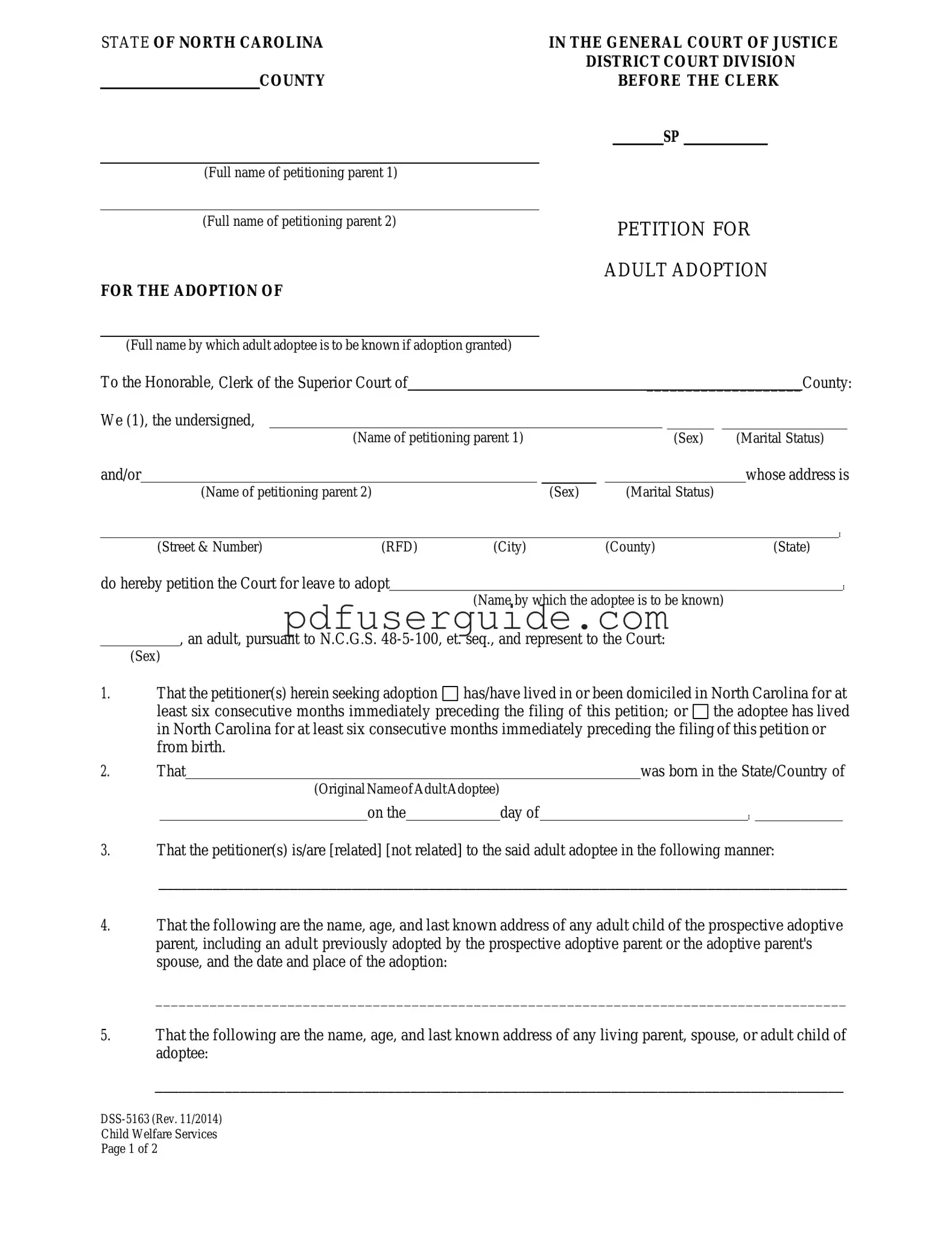 Free Dss 5163 Form in PDF