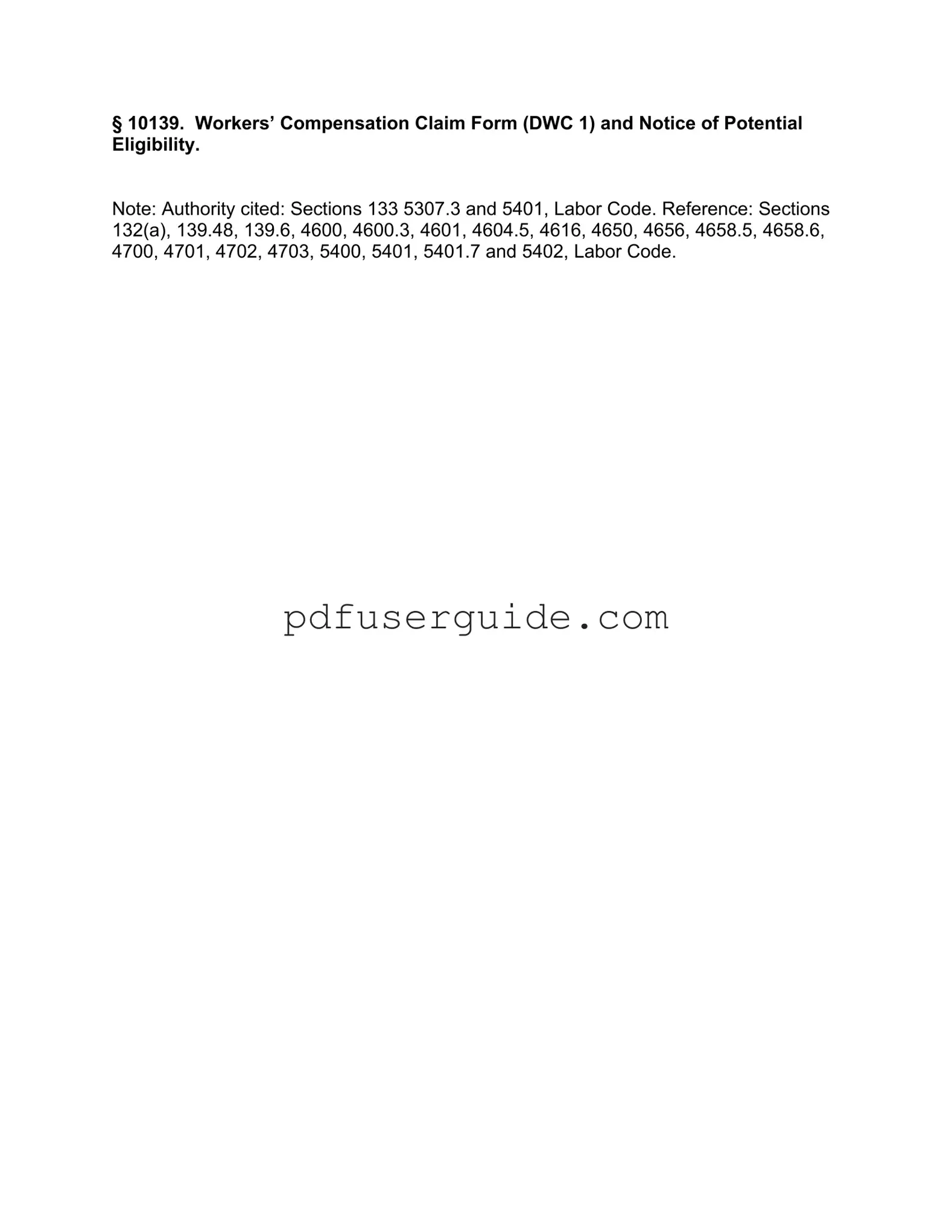 Free Dwc 1 Form in PDF