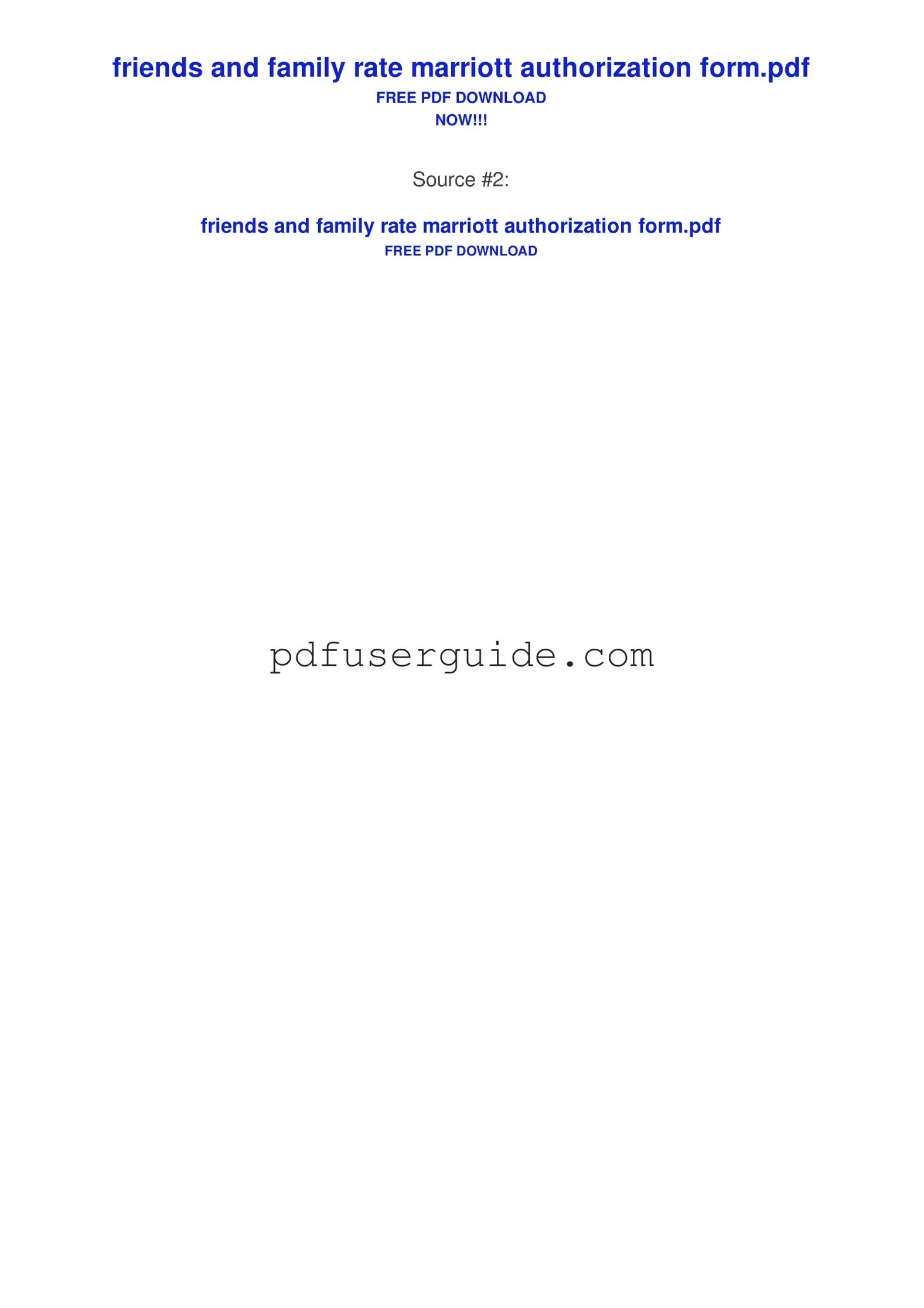 Free Family Marriott Friends Form in PDF
