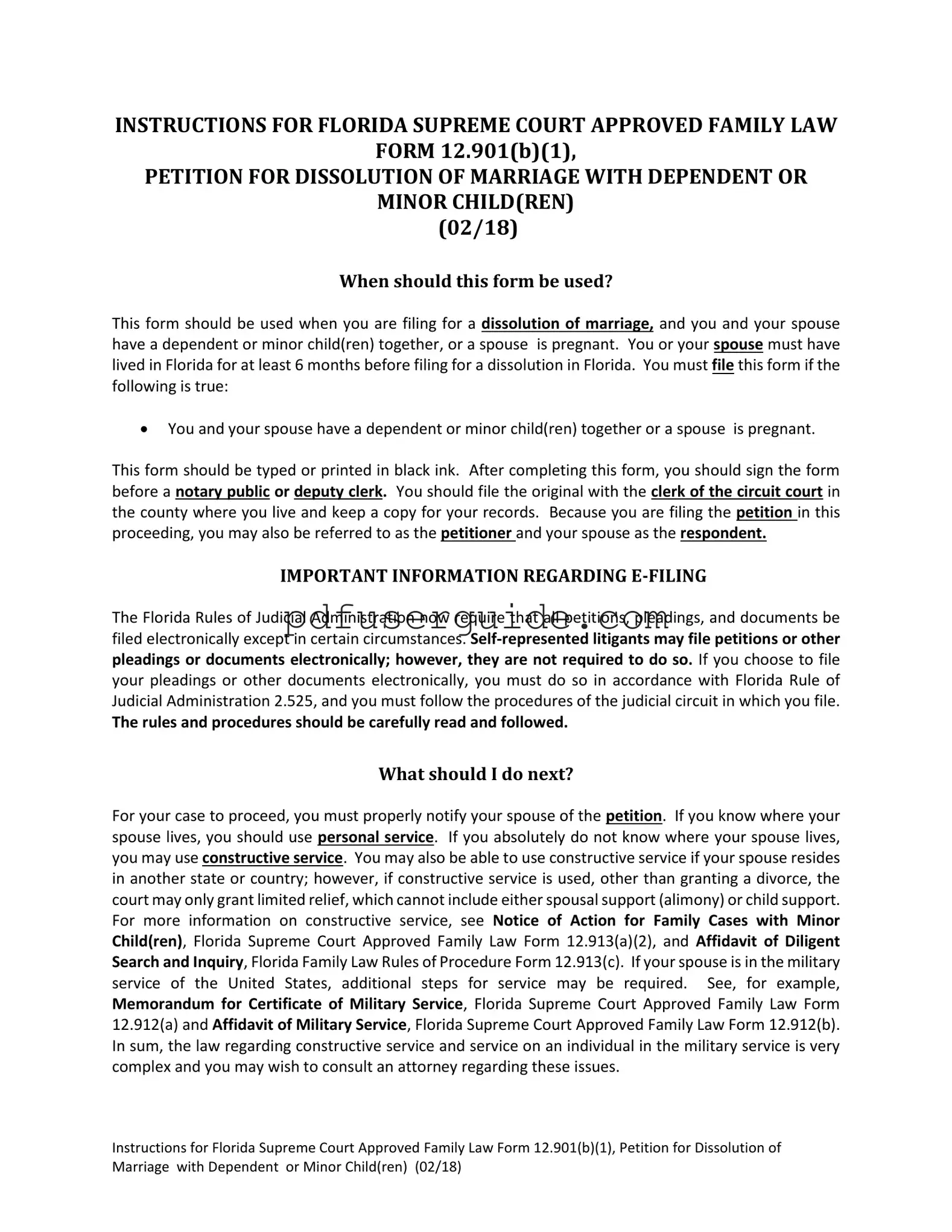 Free Florida Divorce Decree Form in PDF