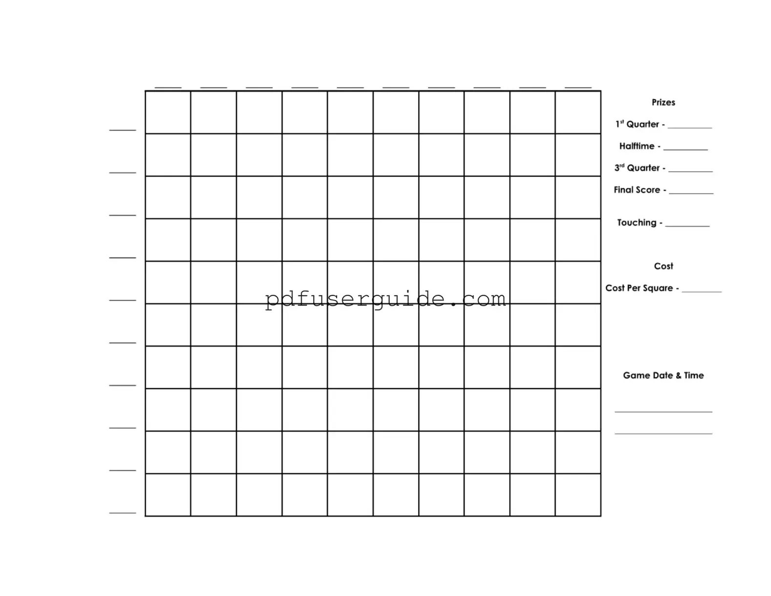 Free Football Pool Form in PDF