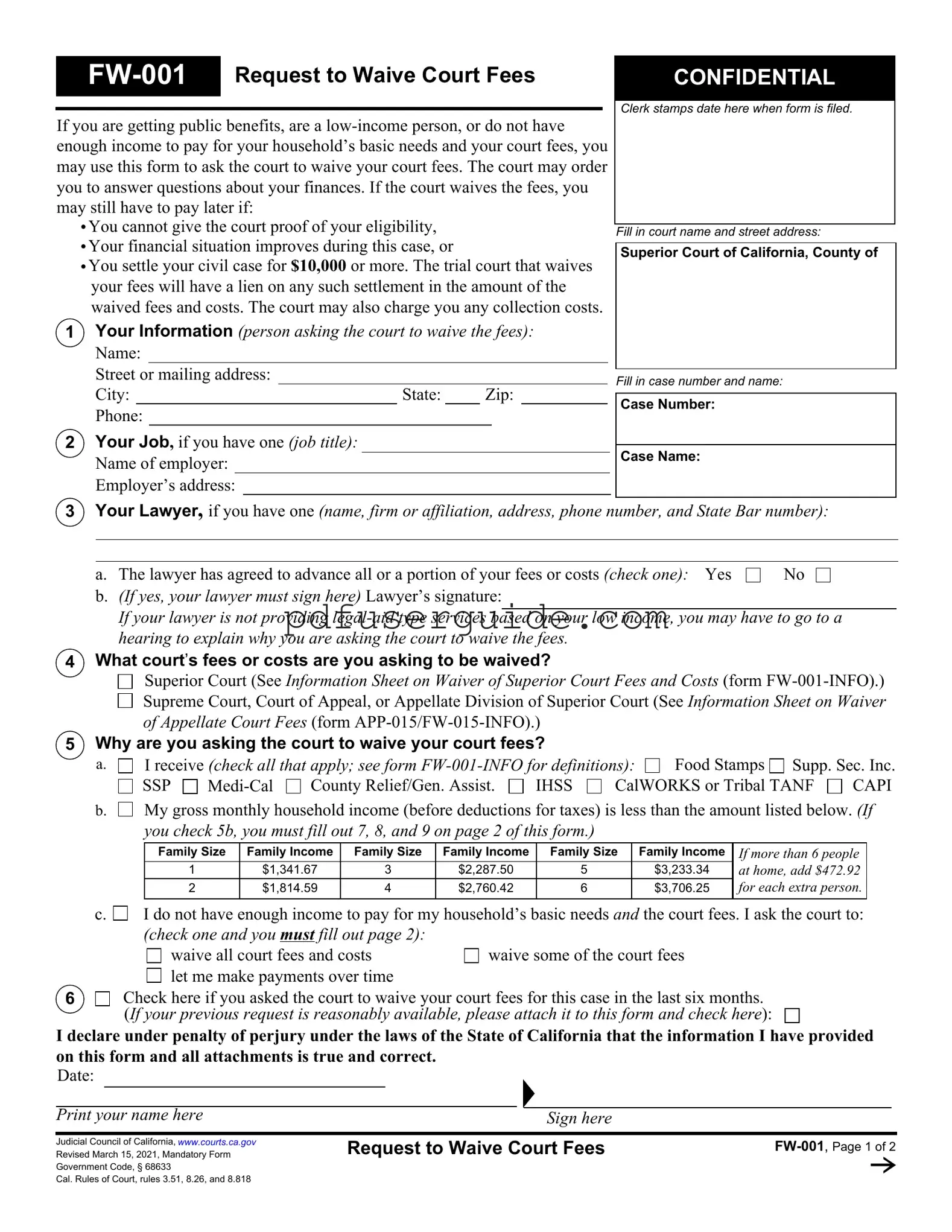 Free Fw 001 Form in PDF