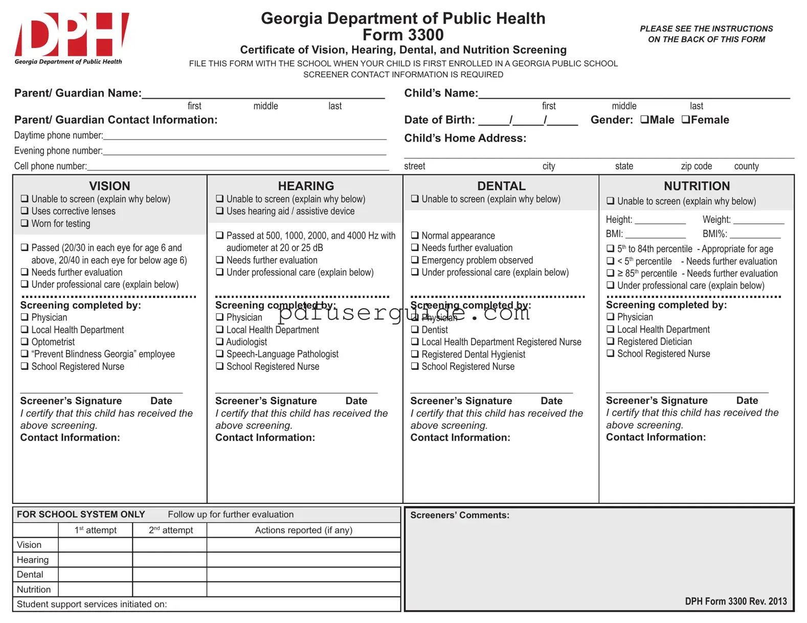 Free Ga 3300 Form in PDF