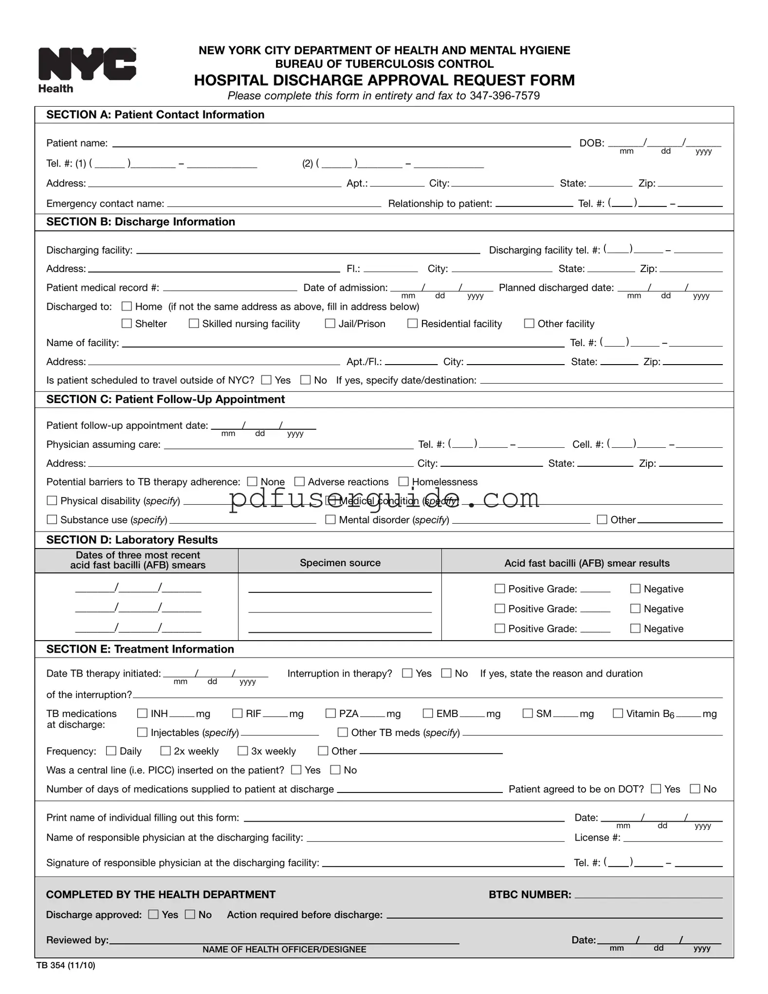 Free Hospital Discharge Papers Form in PDF