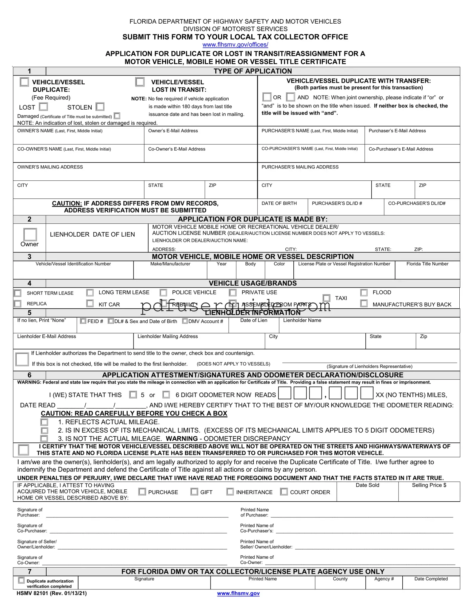 Free Hsmv 82101 Form in PDF