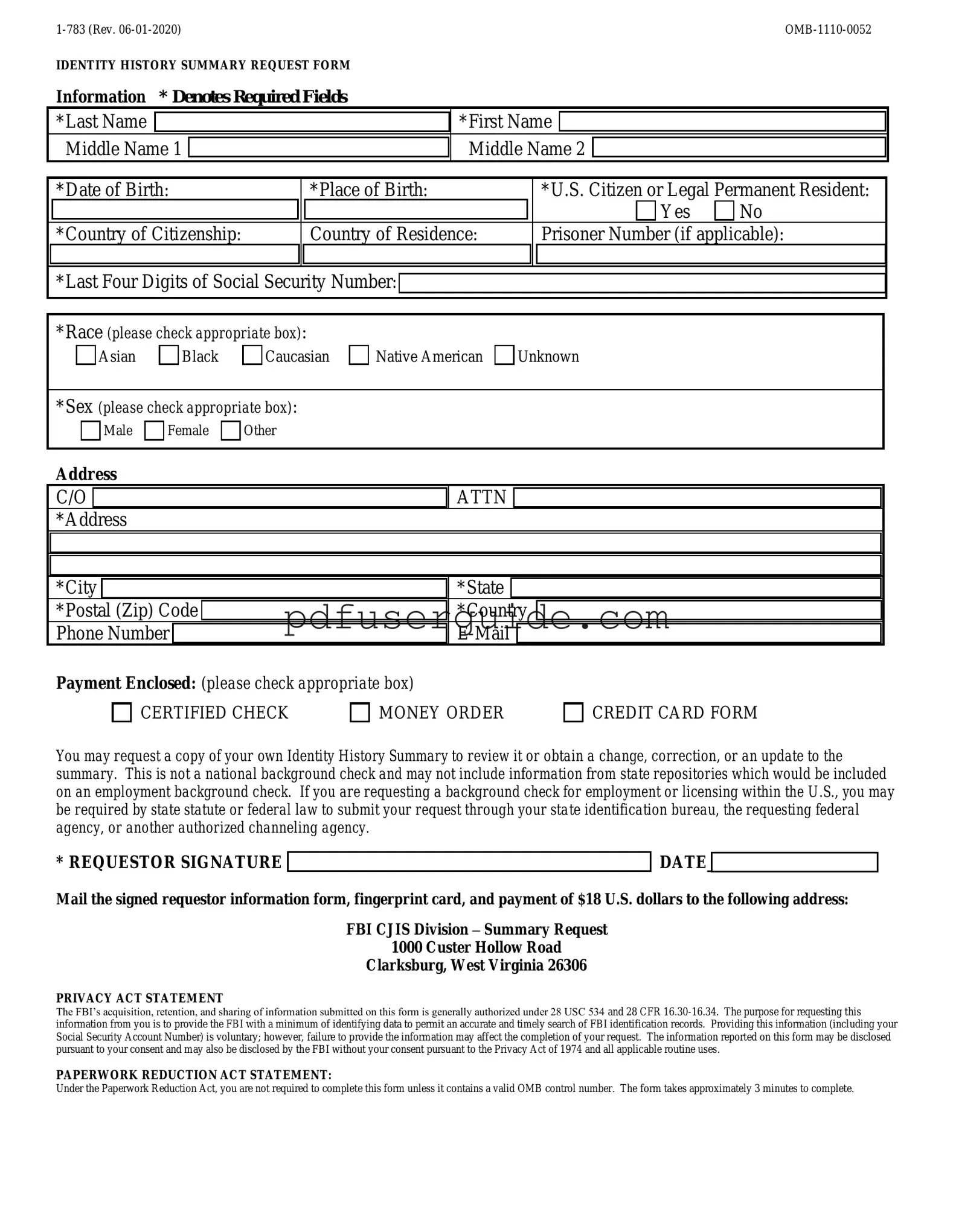 Free I 783 Form in PDF
