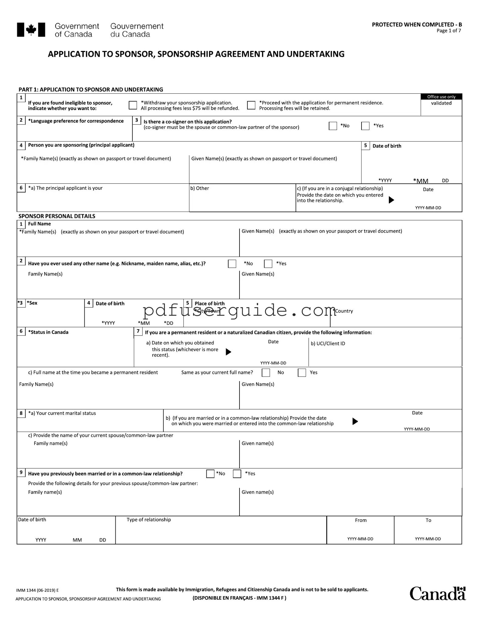 Free Imm 1344 Application Form in PDF